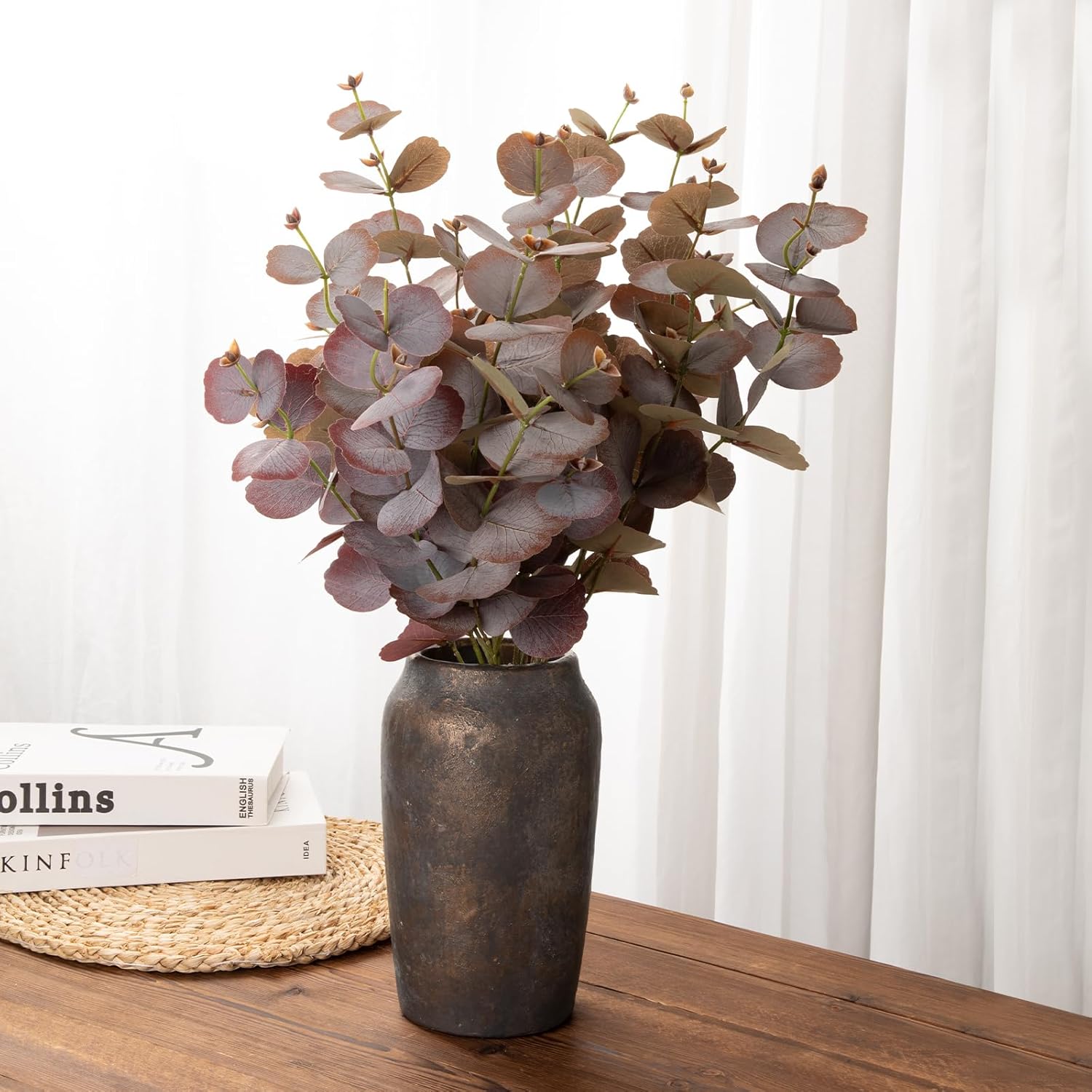 Rustic Vintage Ceramic Vase / 9.06'' Brown
