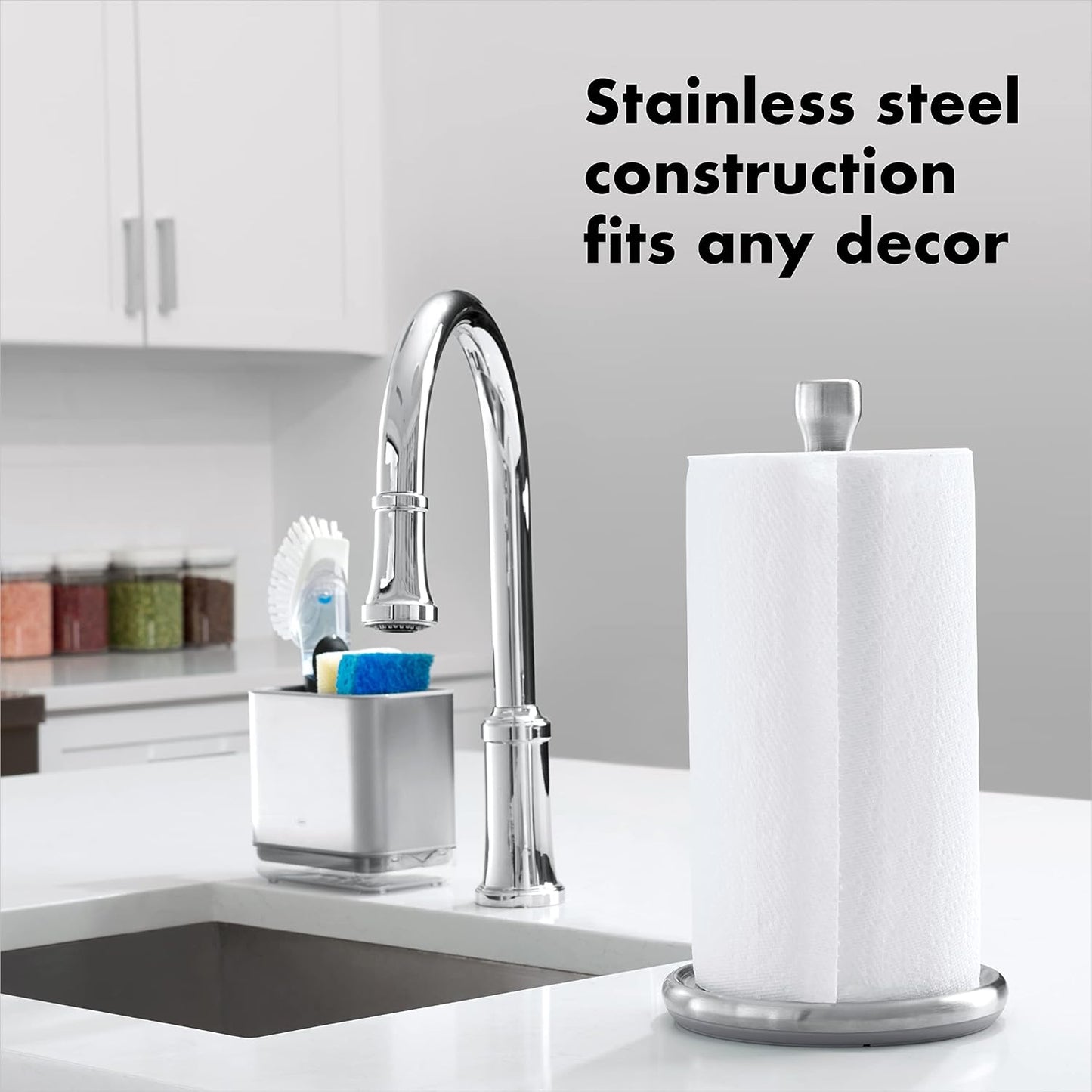OXO Good Grips Steady Paper Towel Holder for Countertops with Weighted Base | OXO Good Grips Steady Paper Towel Holder