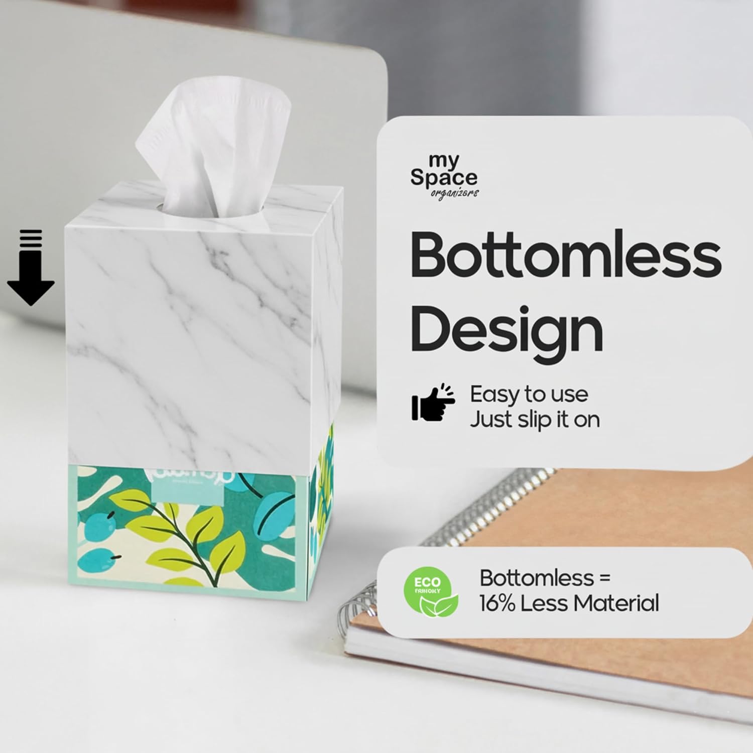 Tissue Box Cover Holder Tissue Box Holder Bathroom Vanity Nightstand Bedroom / Marble / Square
