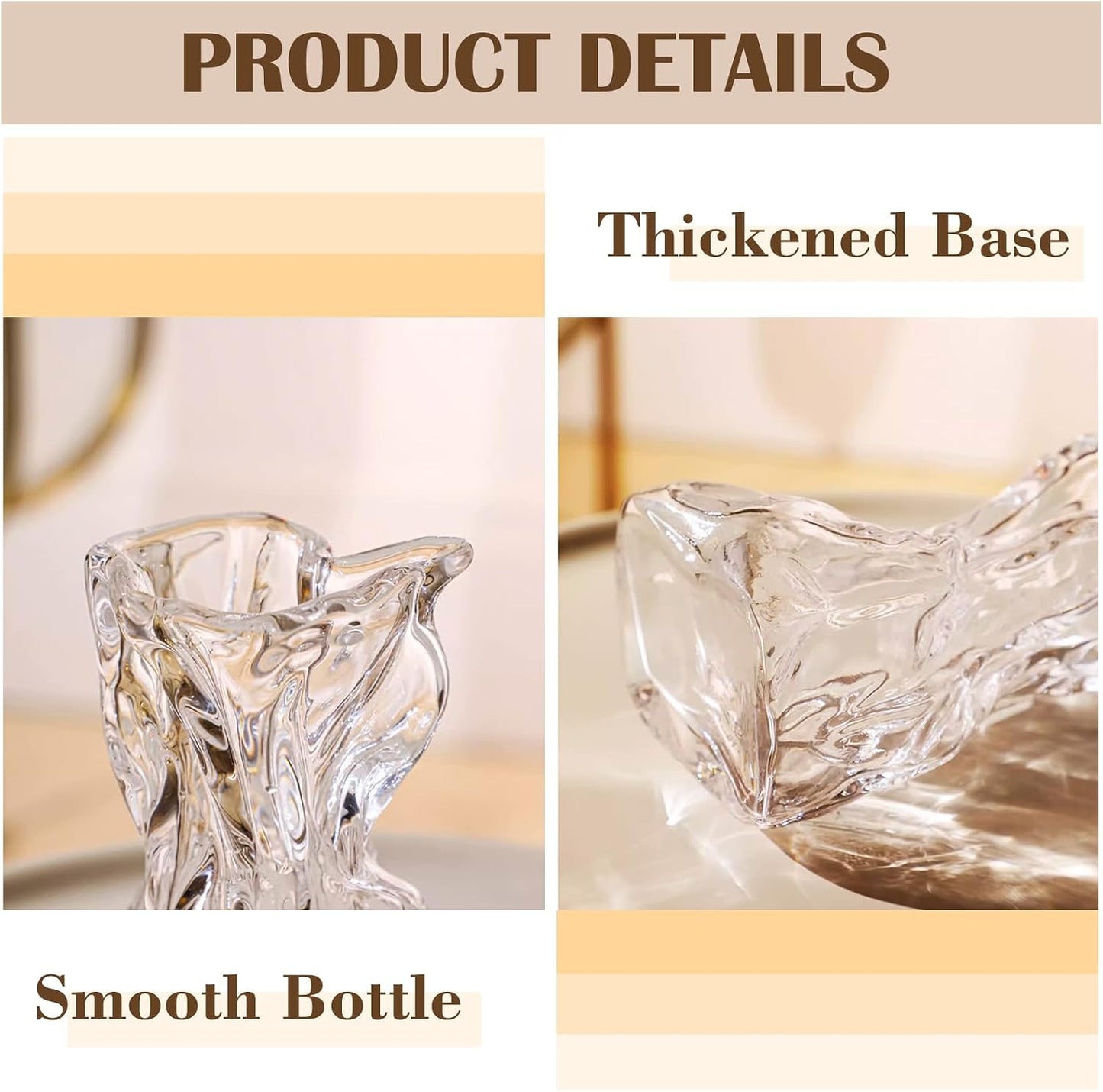 Small Glass Flower Vase / Clear / 6 Inch