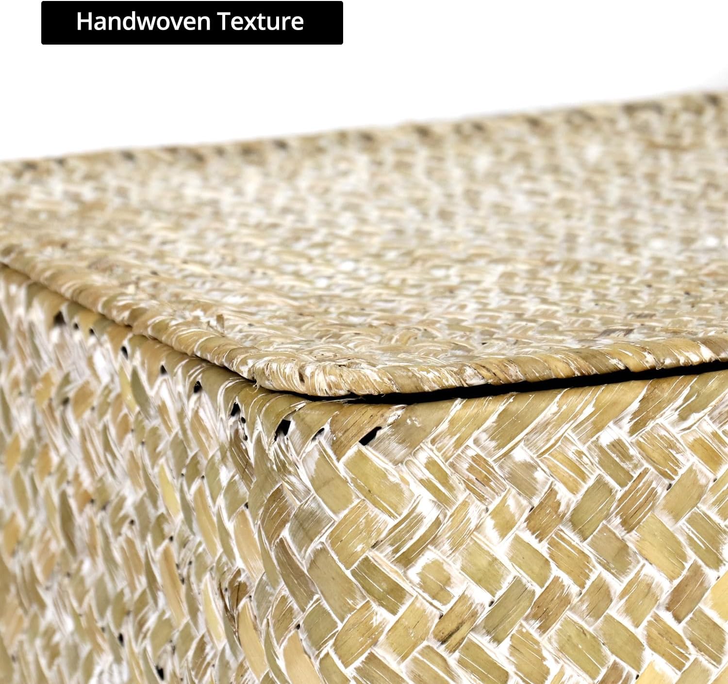 Seagrass Basket Set / 4-Piece Rattan Wicker Storage Baskets in Assorted Sizes