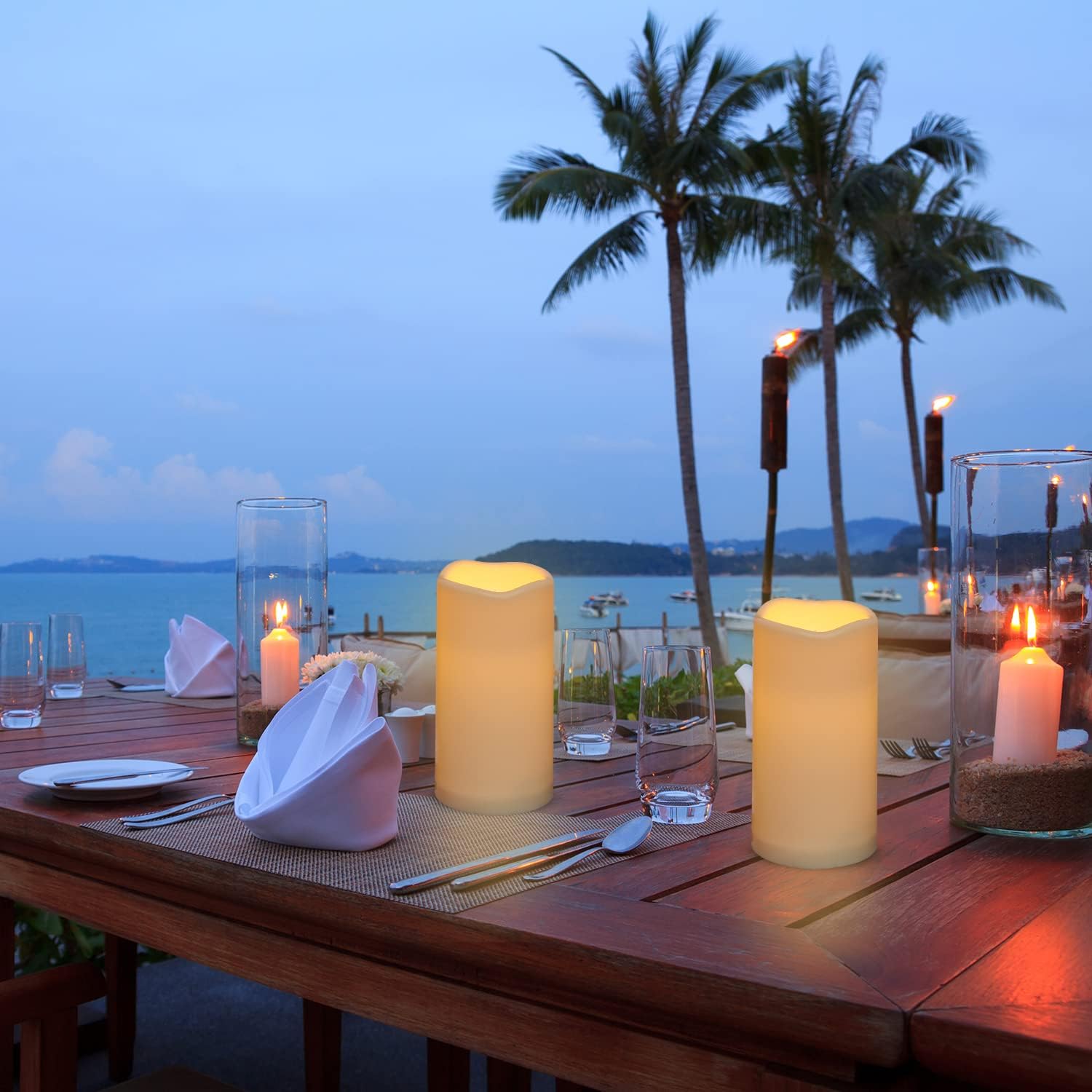 wemarry Waterproof Flameless Candles with Remote, Outdoor Indoor Battery Operated Candles(D3 x H 6"),12Pcs Led Fake