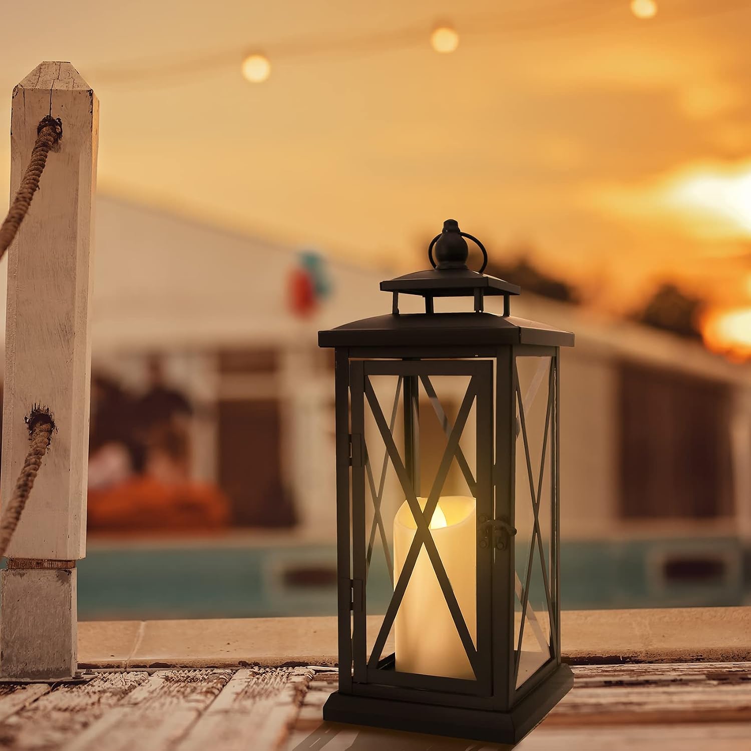 Large Flameless Candles with Remote and Timers Outdoor Waterproof, 8" x 4" Battery Operated Flickering LED Pillar