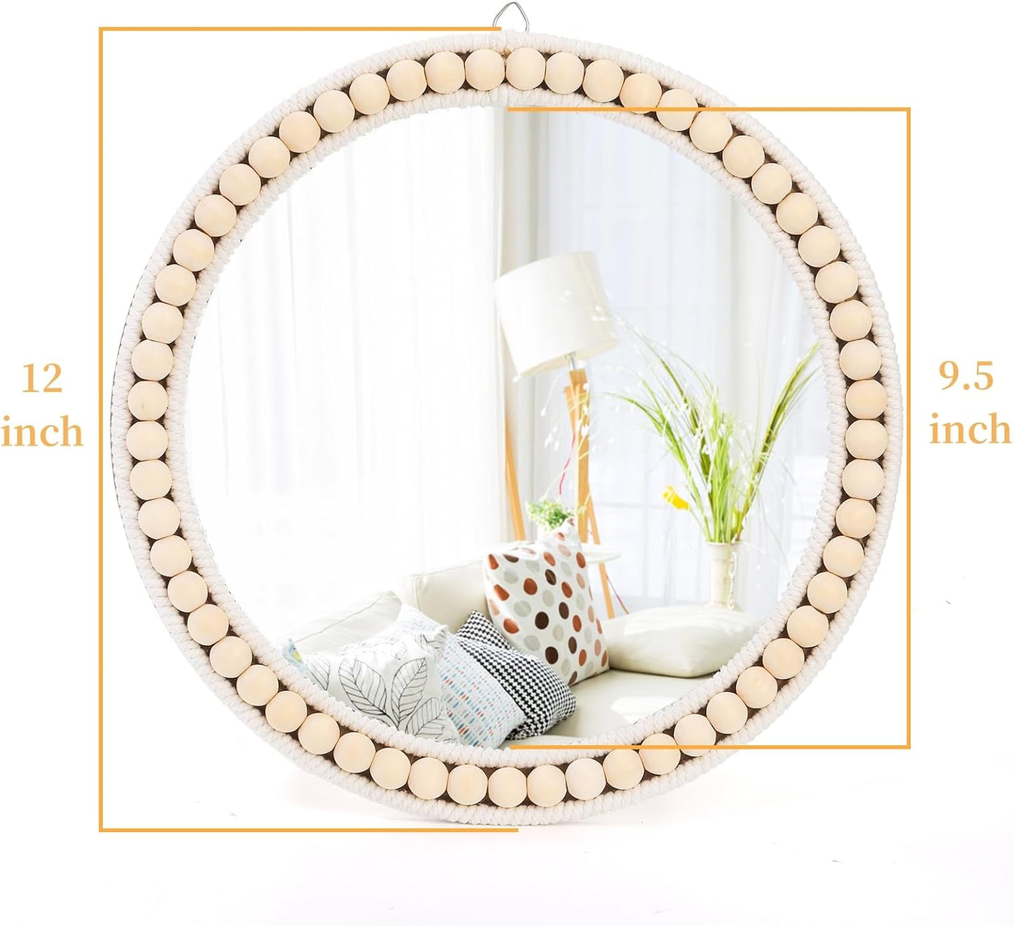Boho Wall Mounted Mirror / 12 Inch