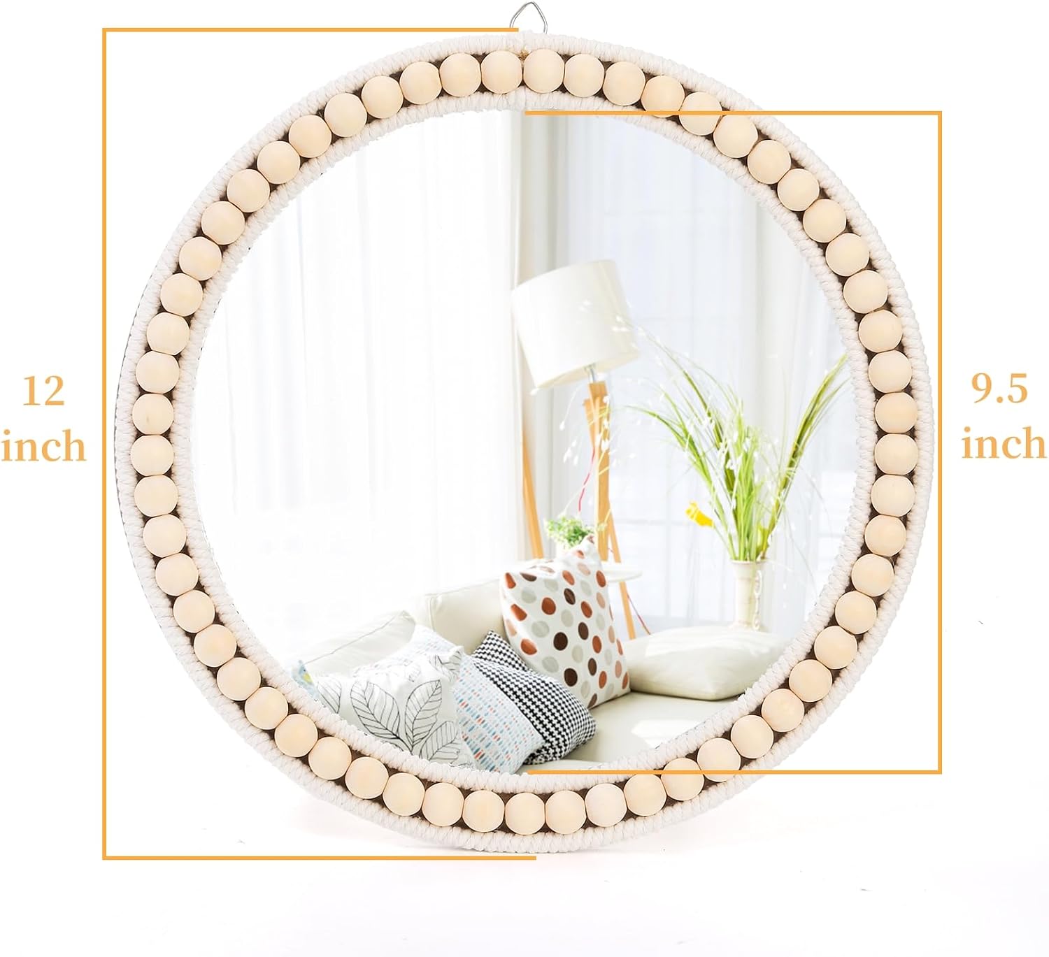 Boho Wall Mounted Mirror / 12 Inch