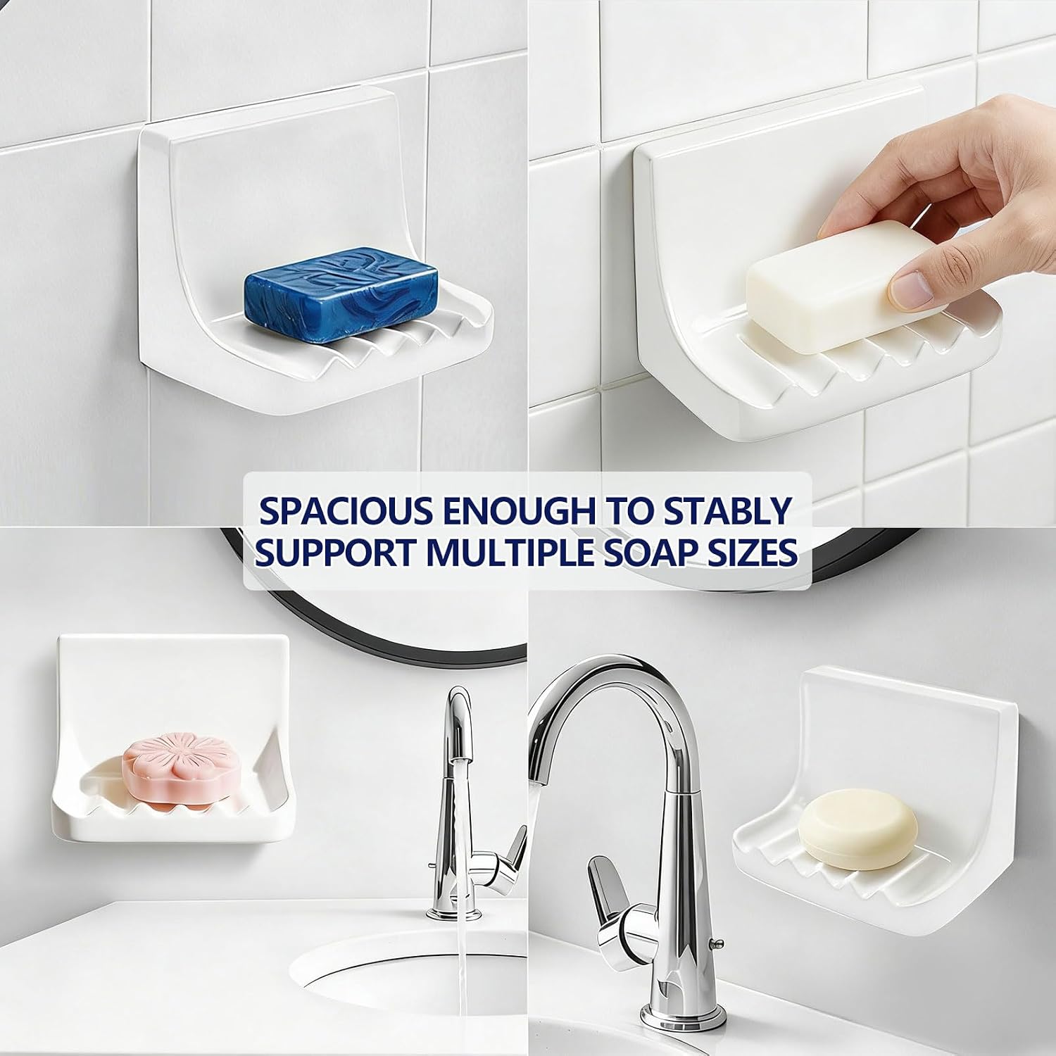 Retro Ceramic Shower soap Holder / White