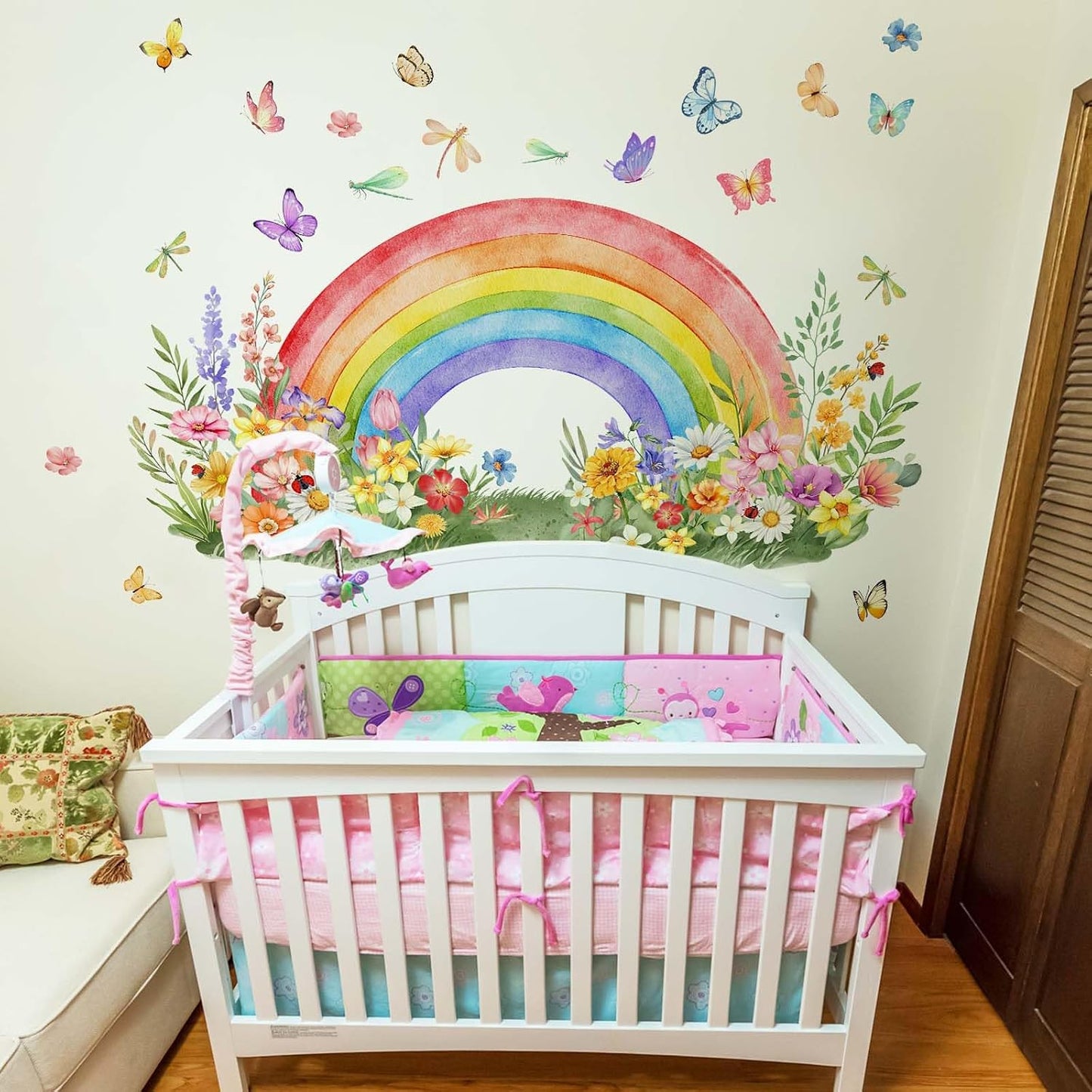 Rainbow Wall Decals Self-Adhesive Decal / Flower Rainbow
