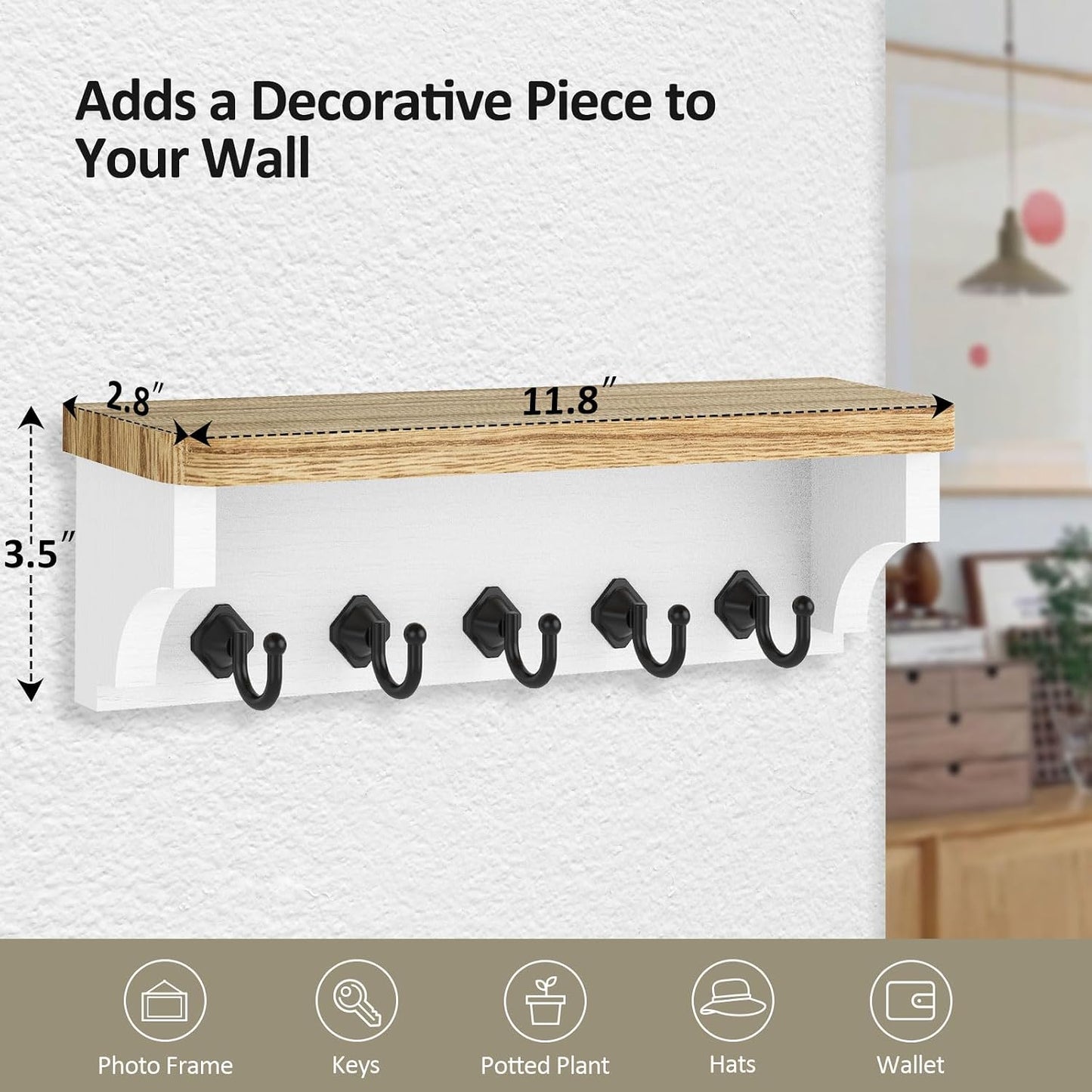 Key Holder / Wall Mount Key Rack / Wood