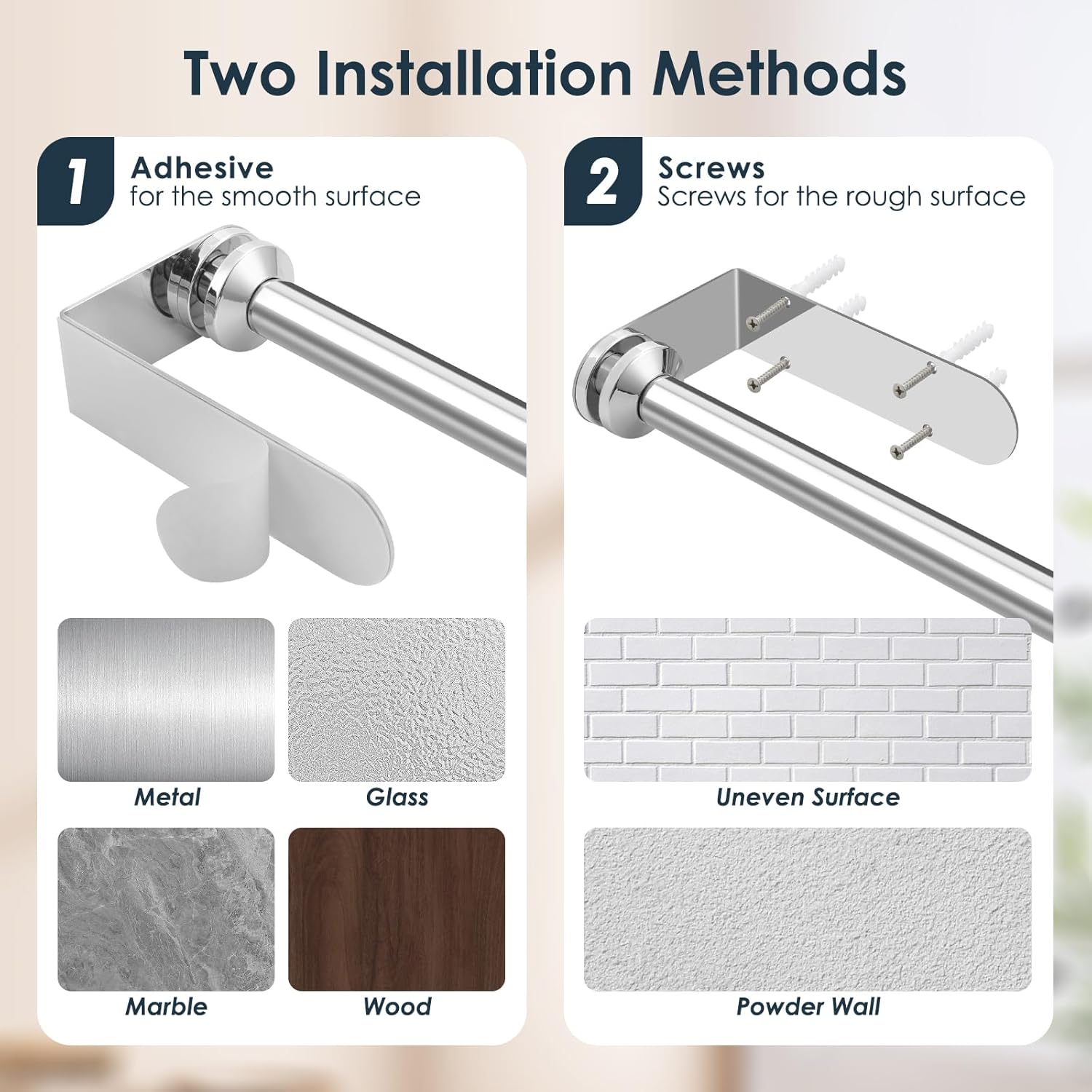 theaoo Paper Towel Holder Under Cabinet, One-Hand Tear, Wall Mount, Silver | Quick Release Knob For Easy Roll Loading.