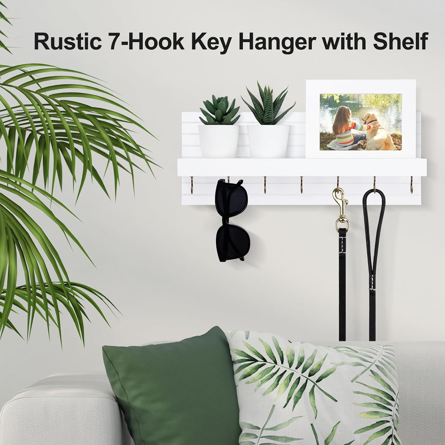 Hooks Holds Leashes / White / Large