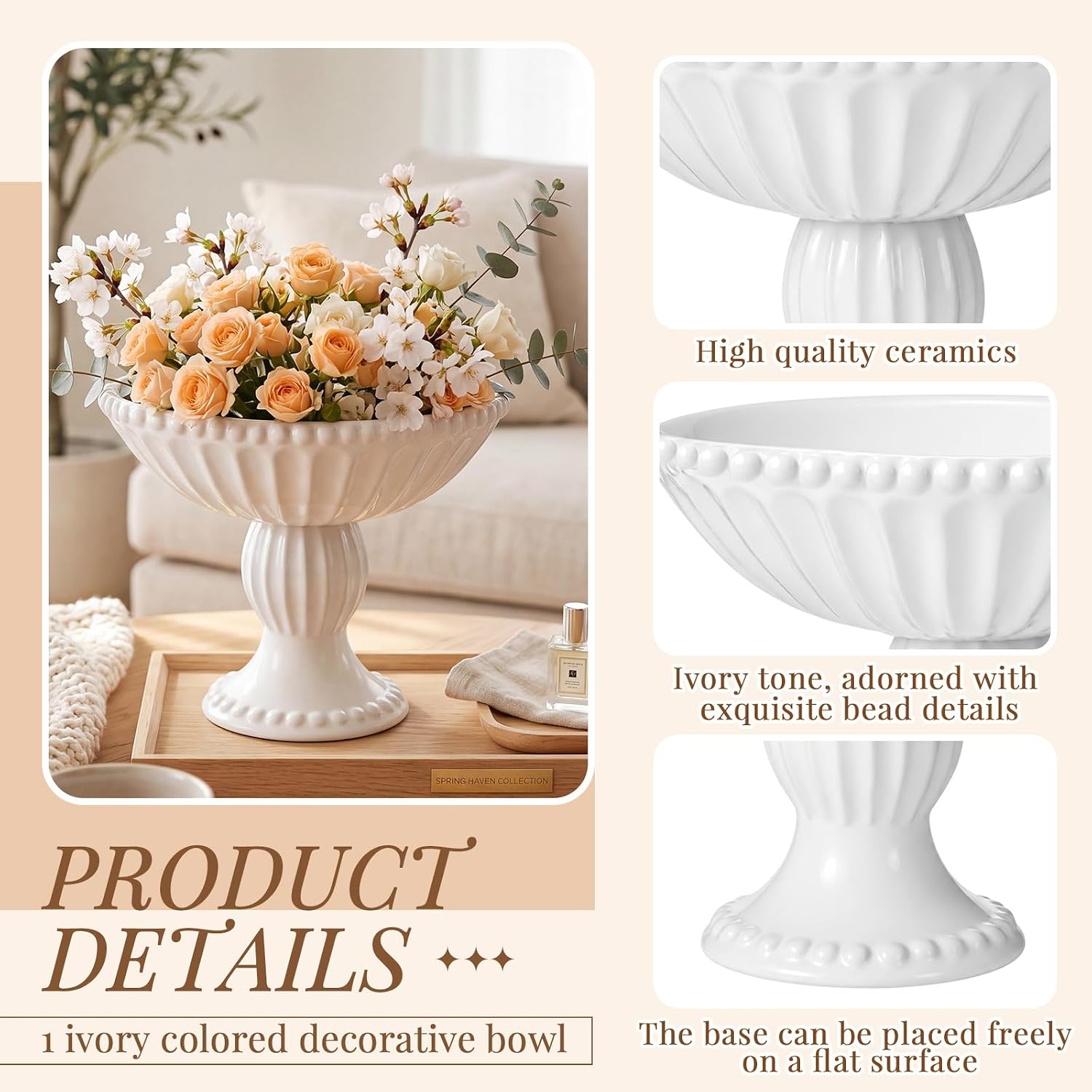Ceramic Decorative Bowl / Ivory