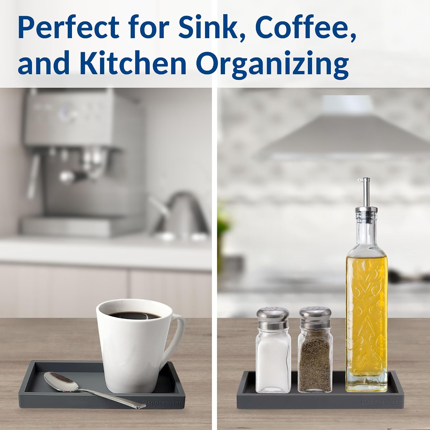 Bathroom Trays / Countertop and Vanity Tray / Modern Gray / Small 7.7