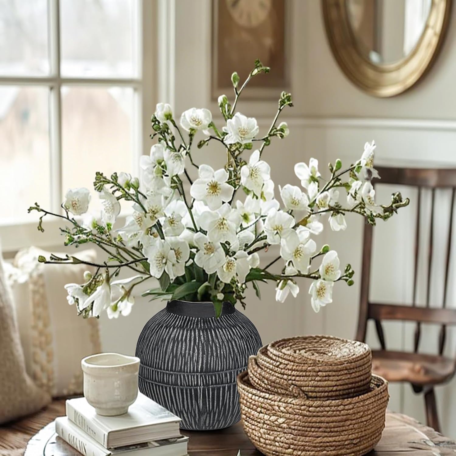 7" Short Rustic Vase / 7" Dark Grey