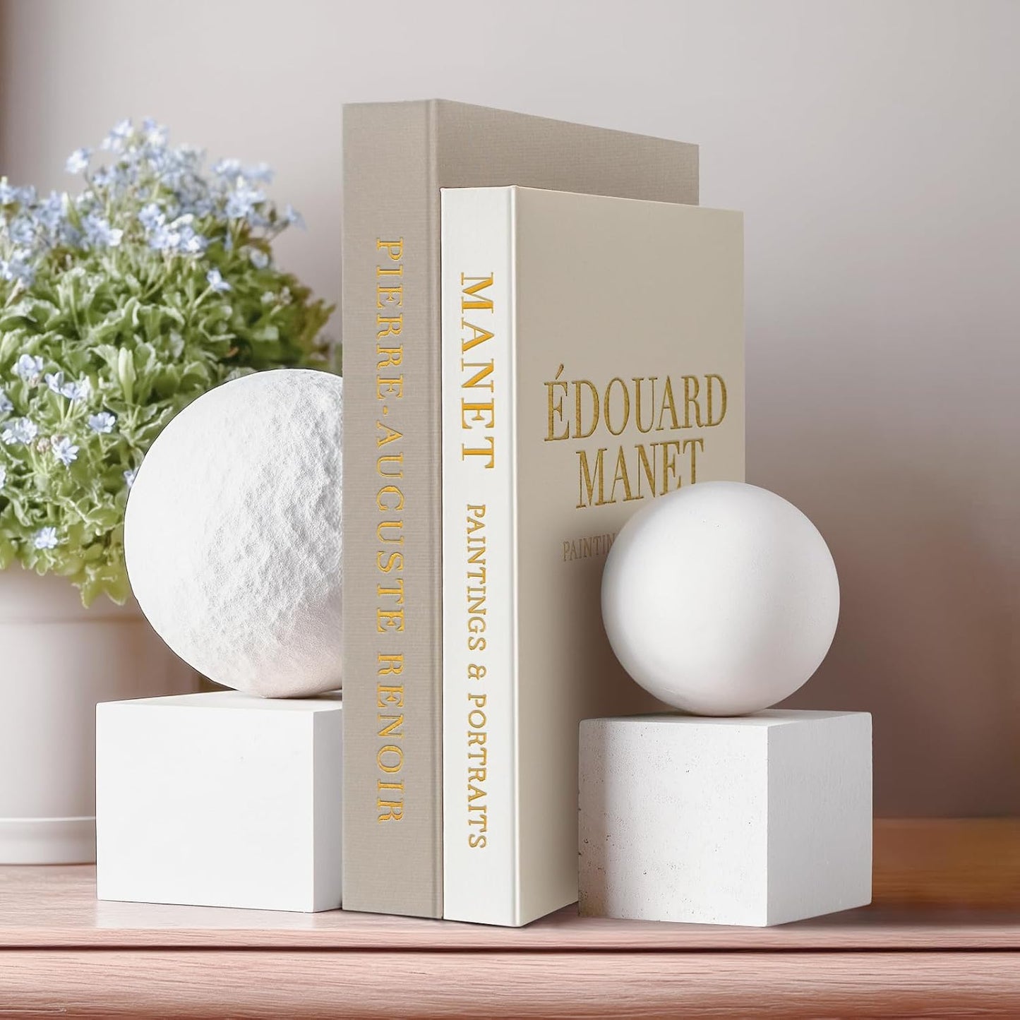 Aesthetic Decorative Books / Manet Griege-white / Set of 2