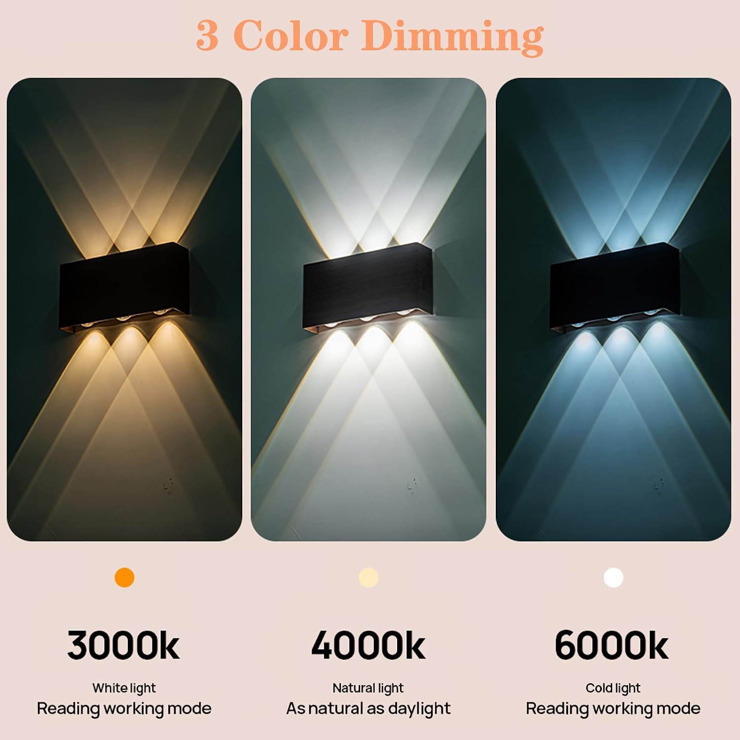Shelprojsu 2 Pcs LED Magnetic Wall Sconce Lights,5000mAh Wireless Bedside Wall Light USB Rechargeable Reading Wall