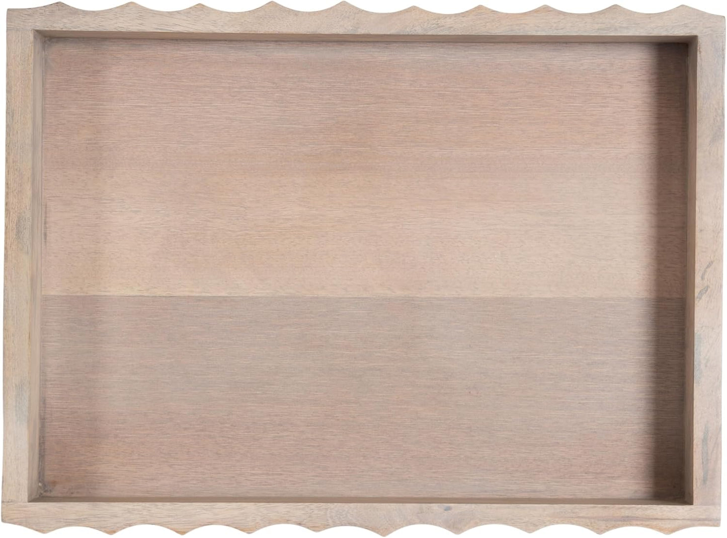 Modern Scalloped Serving Tray / Natural / 16 x 12