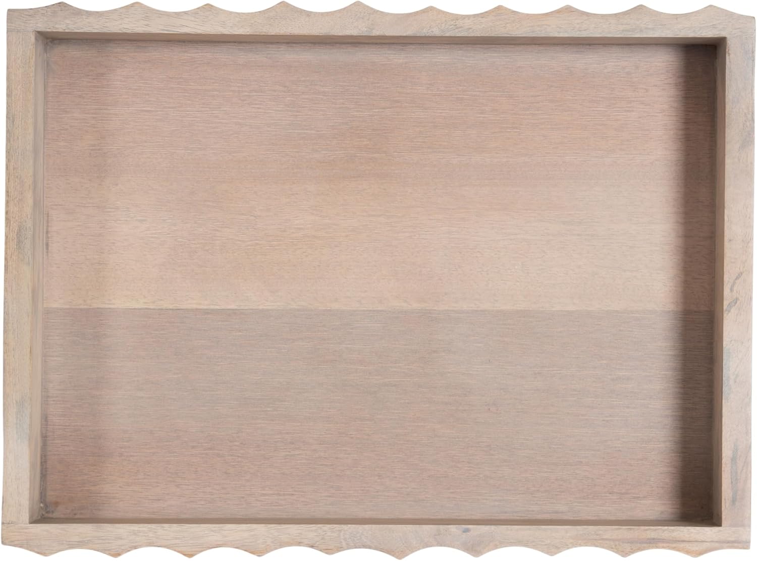 Modern Scalloped Serving Tray / Natural / 16 x 12