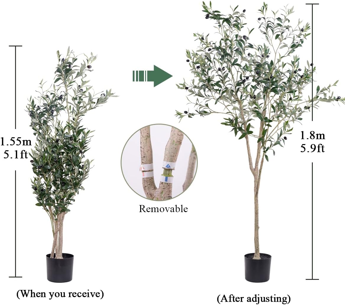 Faux Silk Plant Fake Trees / 6ft / 6 Inch