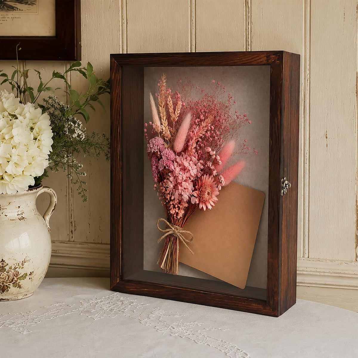 Muzilife 12x16 Rustic Shadow Box Pine Wood Picture Frame, 3.94 Deep, Brown | FSC-Certified Solid Pine | Tempered Glass