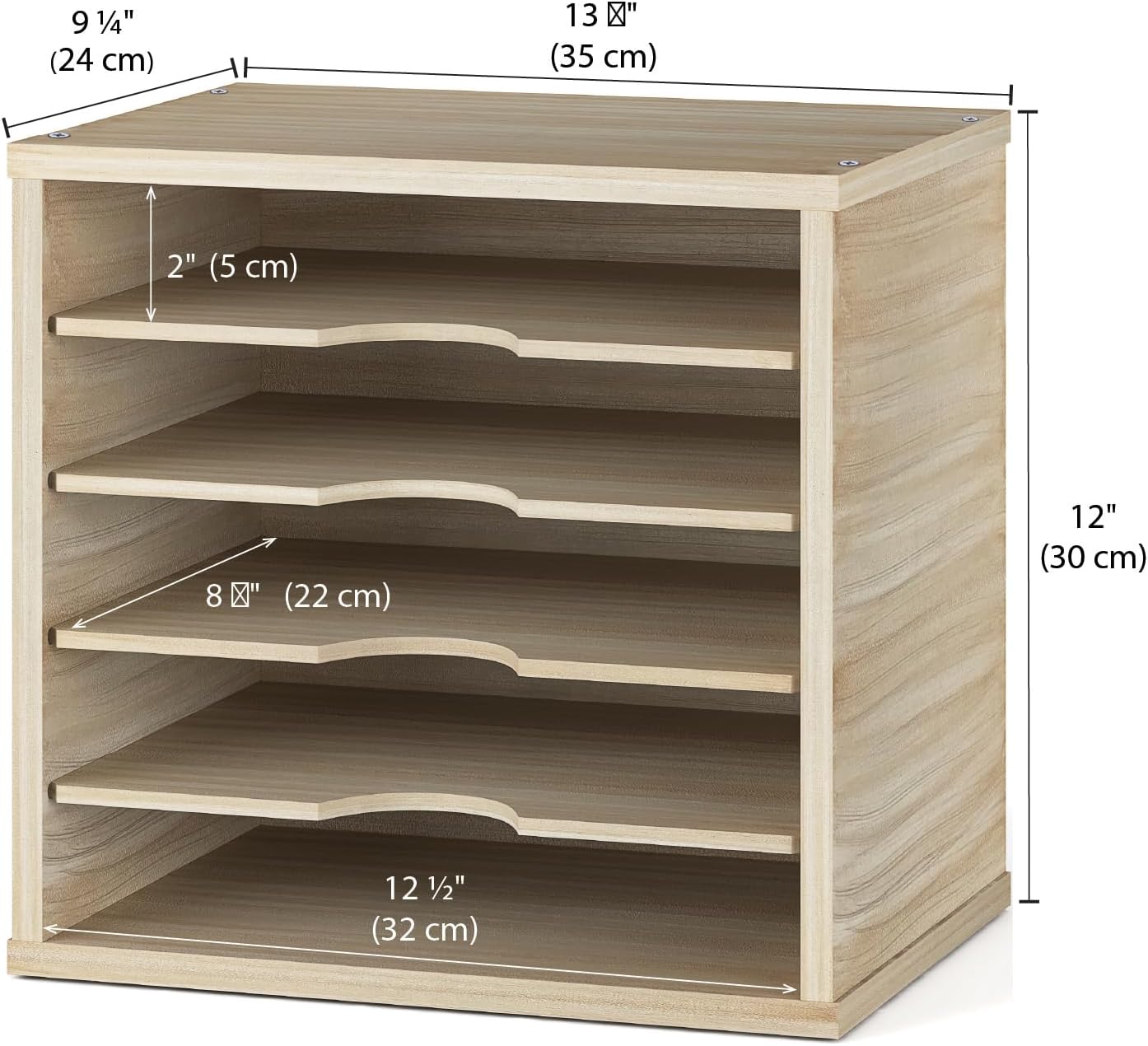 Ballucci 5-Tier File Organizer for Desk, Mail Sorter, Office Desk Organization, Paper Storage Organizers, Folder holder