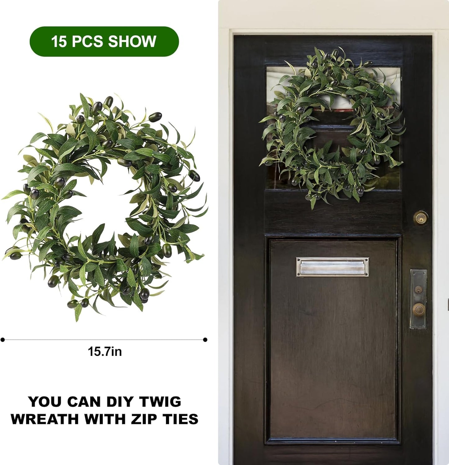 Faux Olive Leaves Stems 10" Tall Artificial Plants Olive Tree Branches for Small / 10in / Set of 50