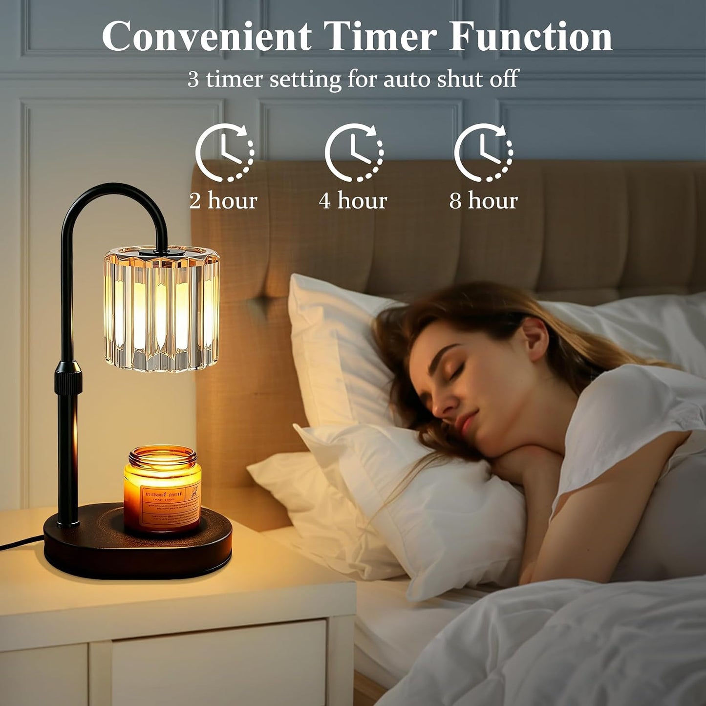 Lukasa Candle Warmer Lamp, with Timer Dimmer Adjustable Height, Home Decor, Room Decor, Wax Melt Warmer for Candles