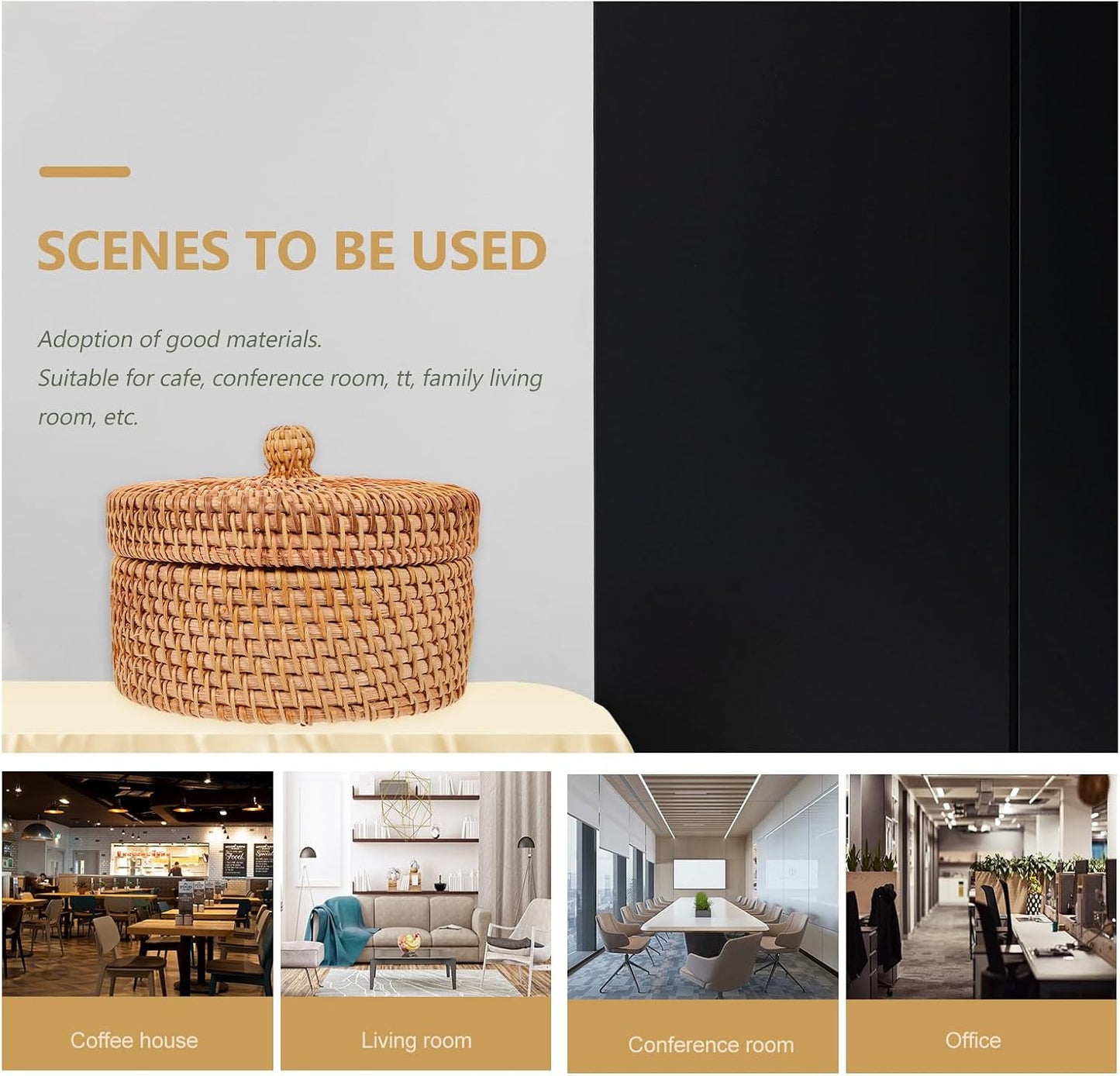 Small Round Wicker Basket for Desktop Organization