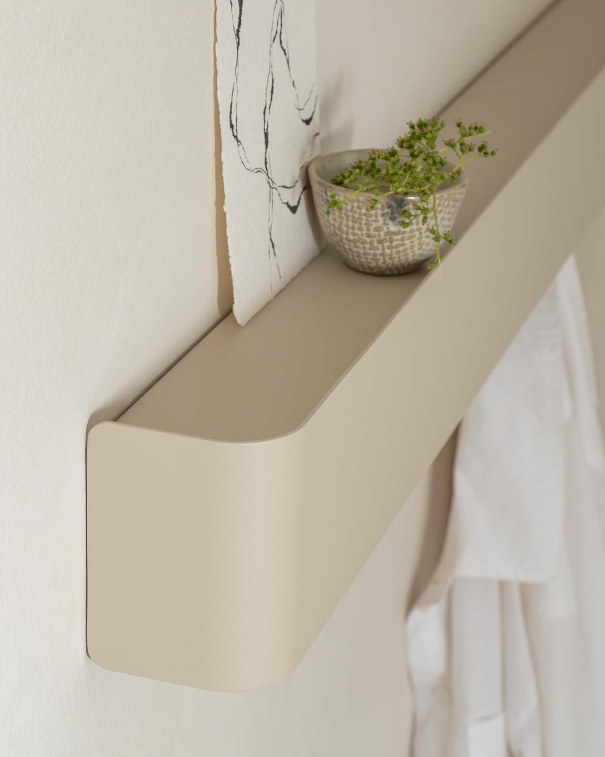Kazai. Coat Rack Wall Mount with Shelf 'Tone' | Modern Design Coat Hanger with Hidden Hooks and Storage | Hat Rack with