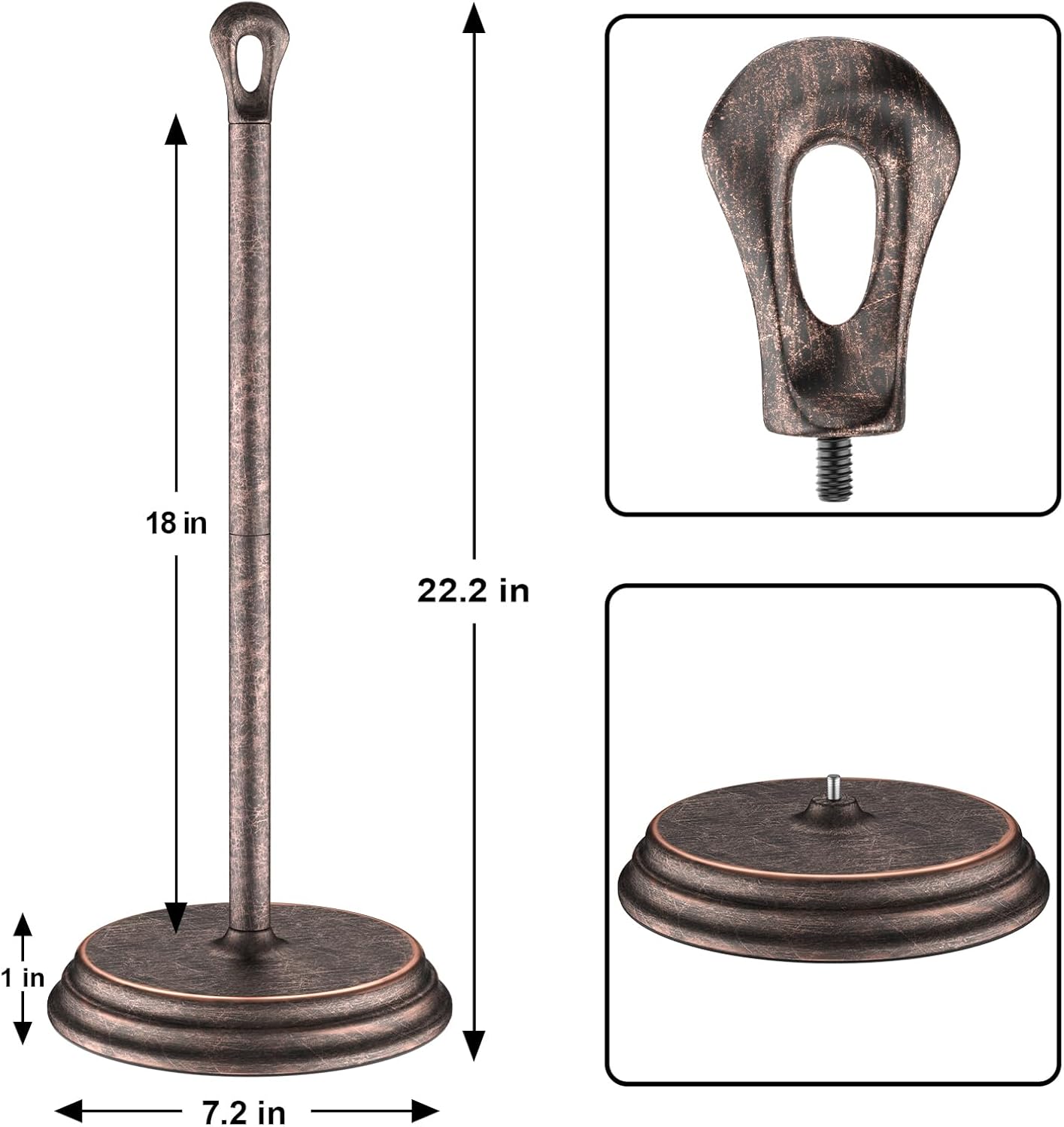 KASUNTO Toilet Paper Holder with Rustproof, Metal Free Standing Toilet Paper Stand Storage for Bathroom, Tissue Paper