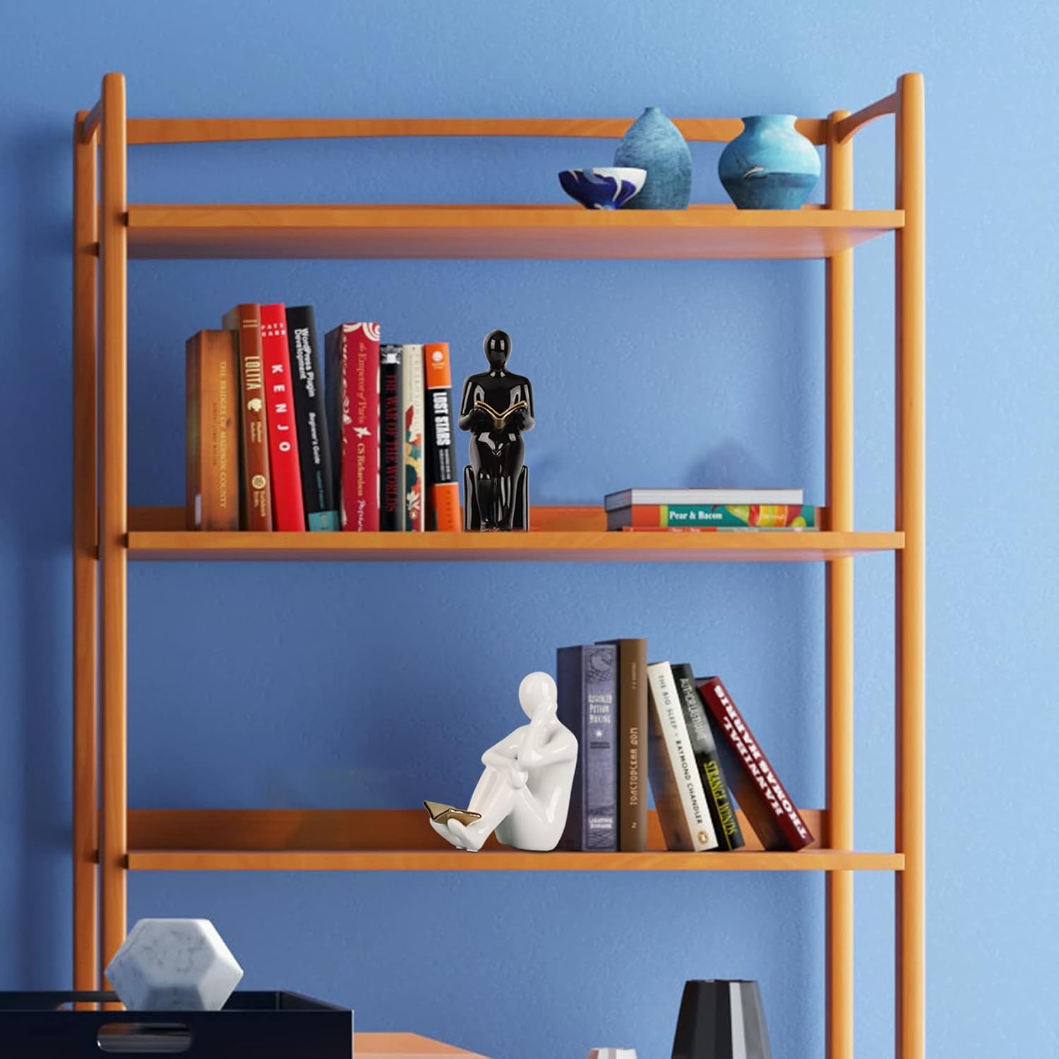 Elegant Ceramic Bookends / Gold Book