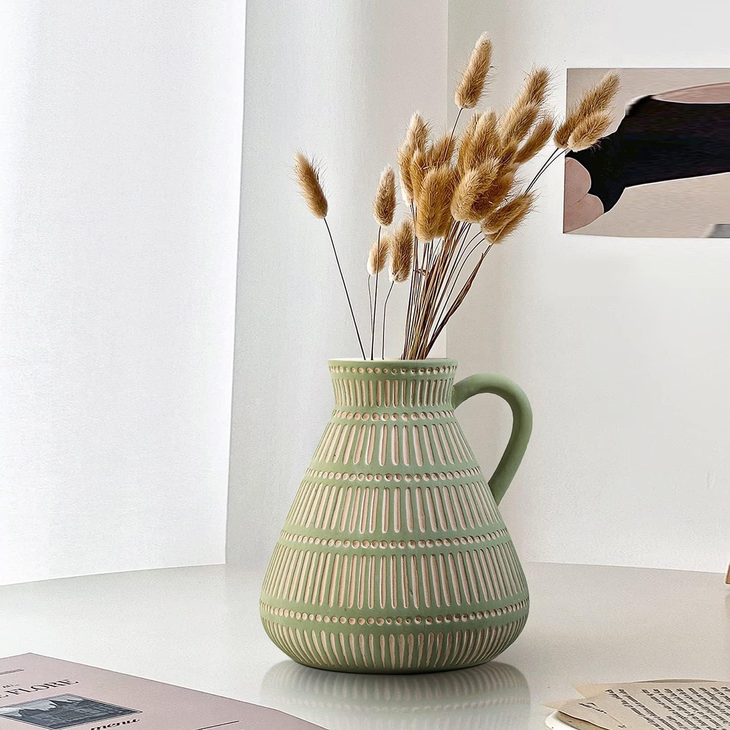 Boho Ceramic Vase / Multicolor / Yellow / Set of 3