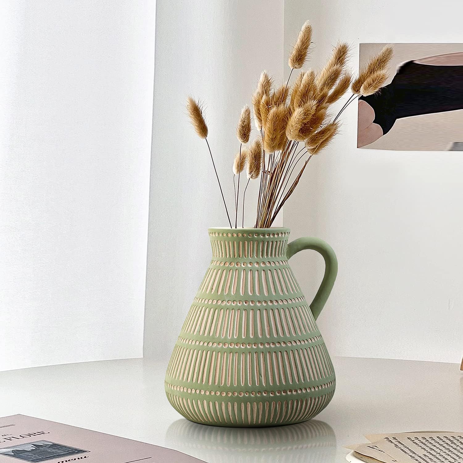 Boho Ceramic Vase / Multicolor / Yellow / Set of 3