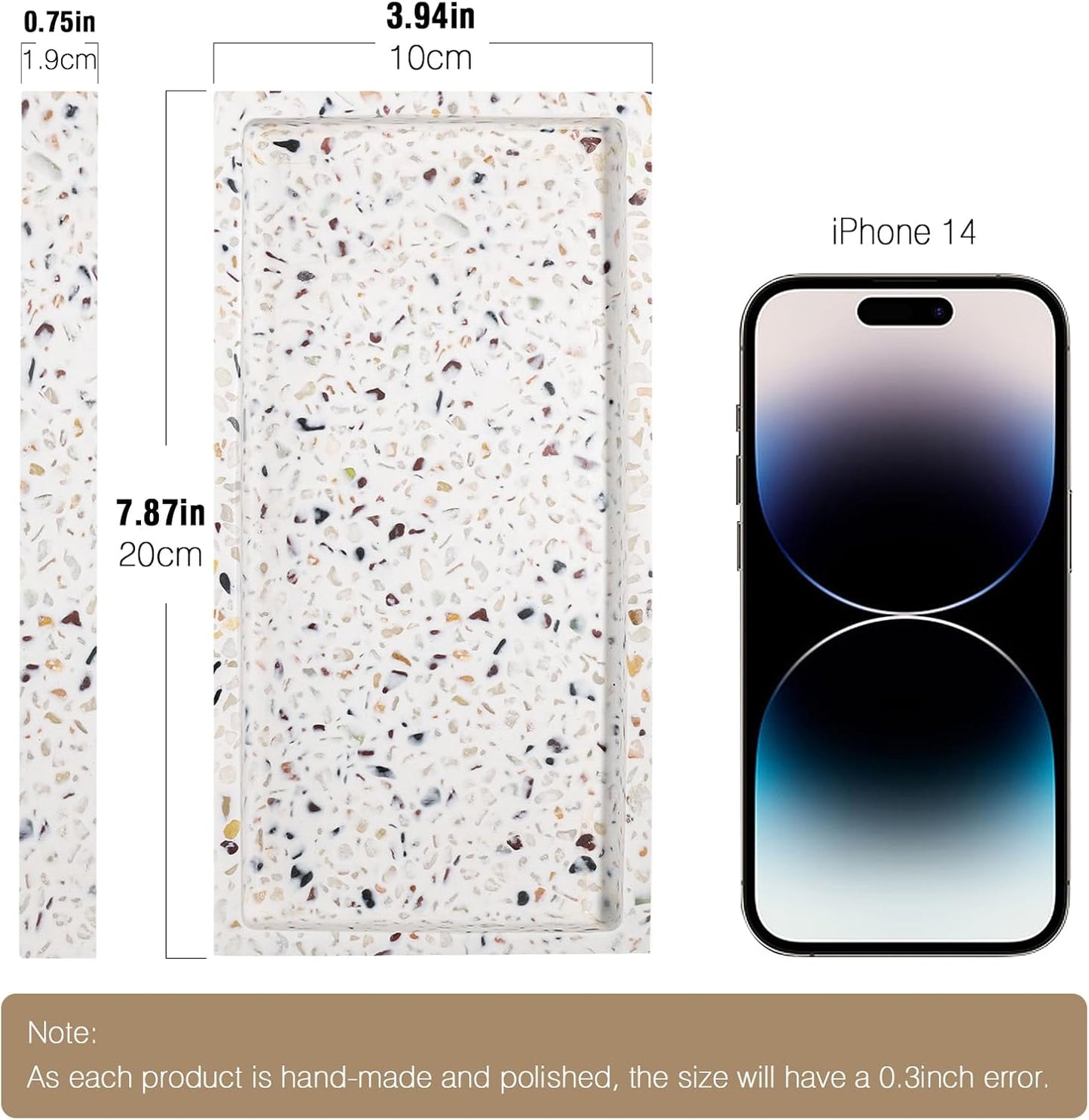 Bathroom Vanity Tray / Terrazzo / Mini / 8 x 4