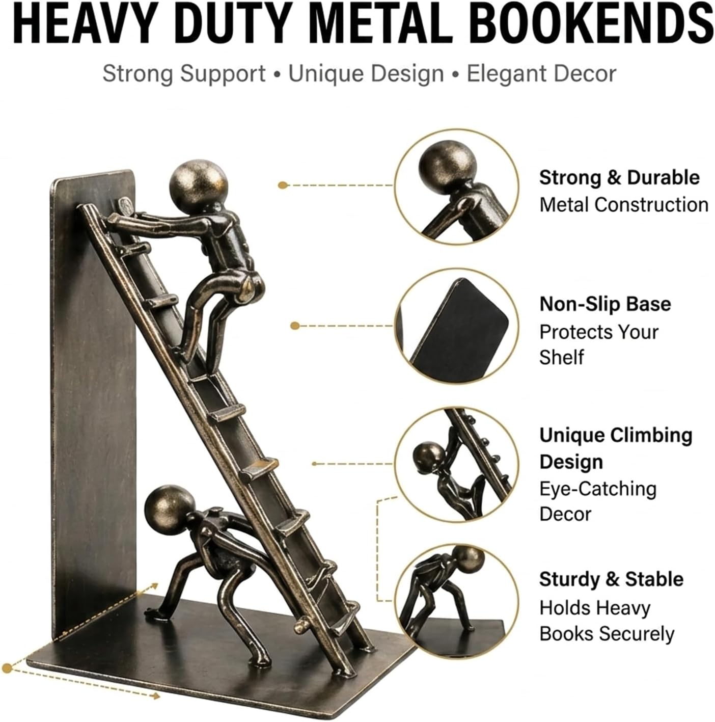 Modern Climbing Man Bookends