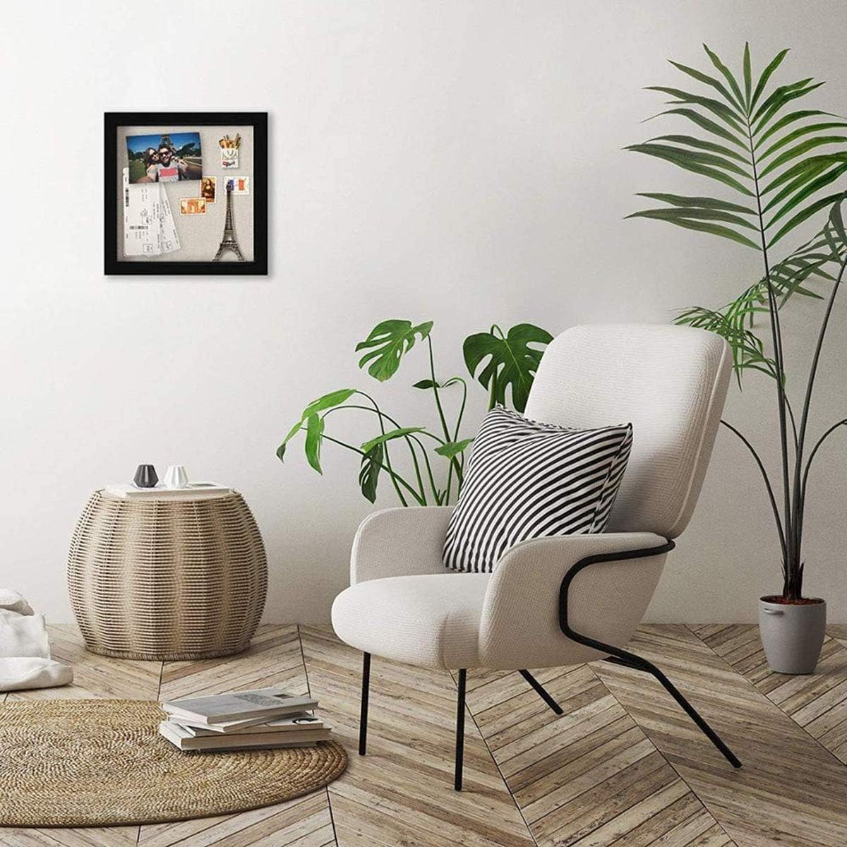 Muzilife 10x10 Shadow Box Wood Picture Frame, HD Glass, 2PCS, Black | FSC-Certified MDF | Soft Acid-free Linen Board