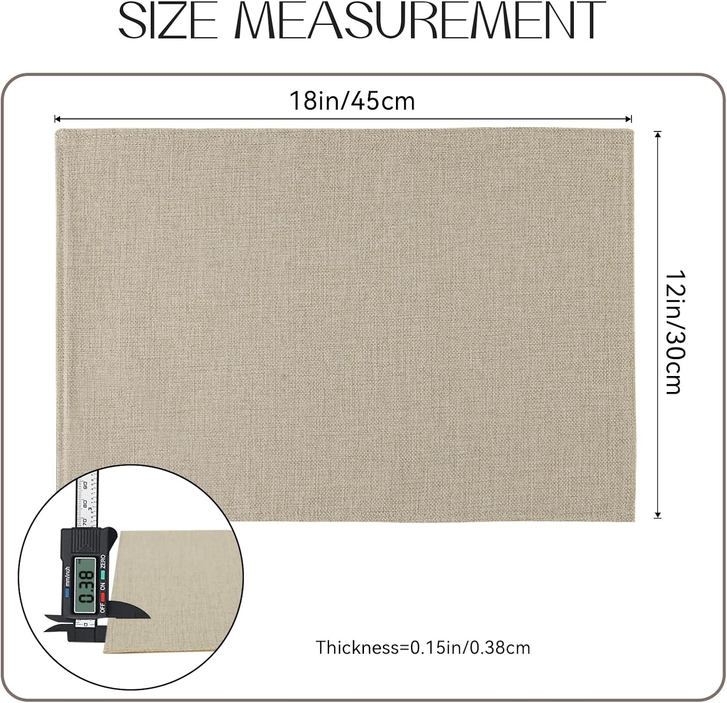 Romanstile Cloth Placemats Set of 8, Heat Resistant Double Layered Thickened Place Mats, Washable Faux Linen Farmhouse