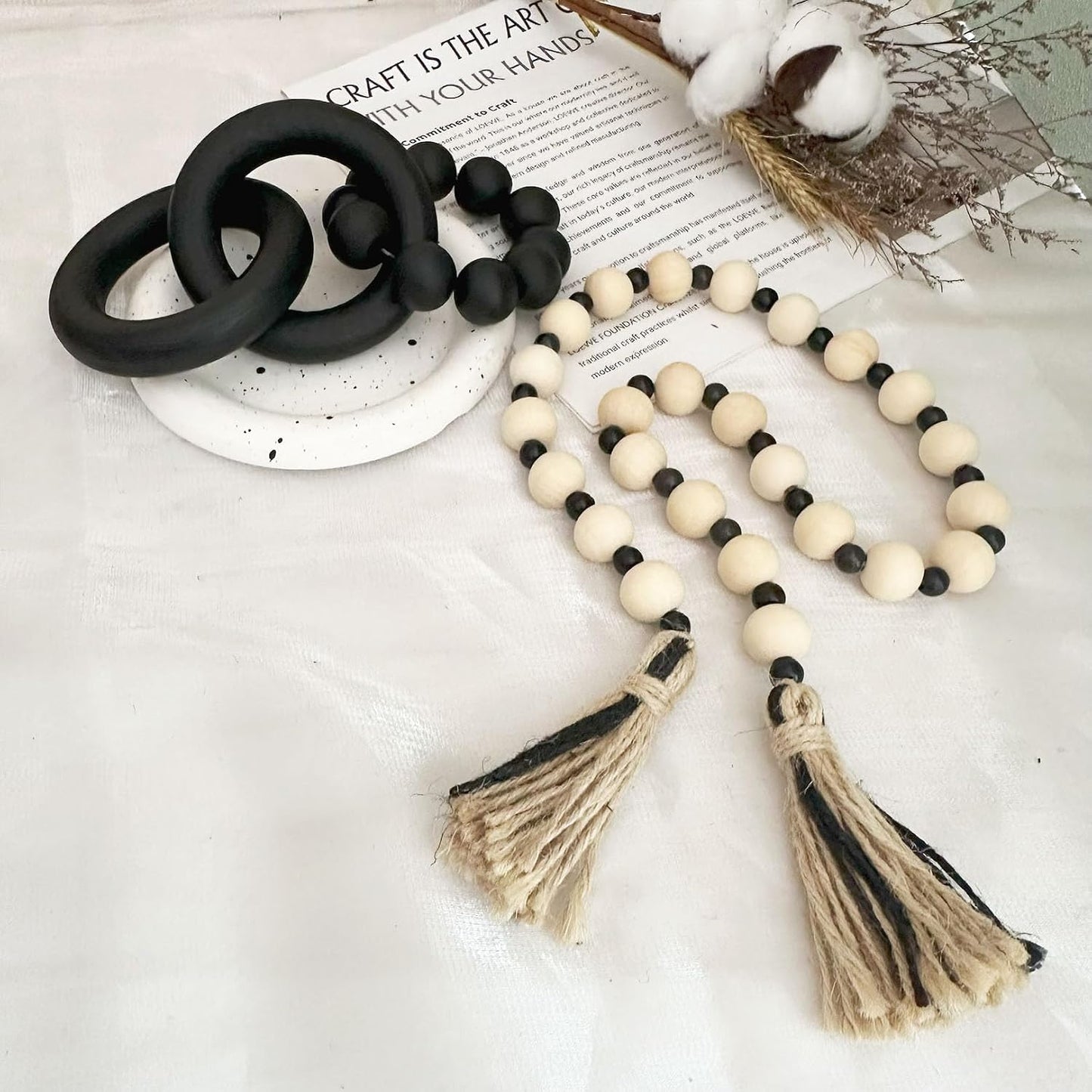 Wooden Knot Decor / Black / Set of 2