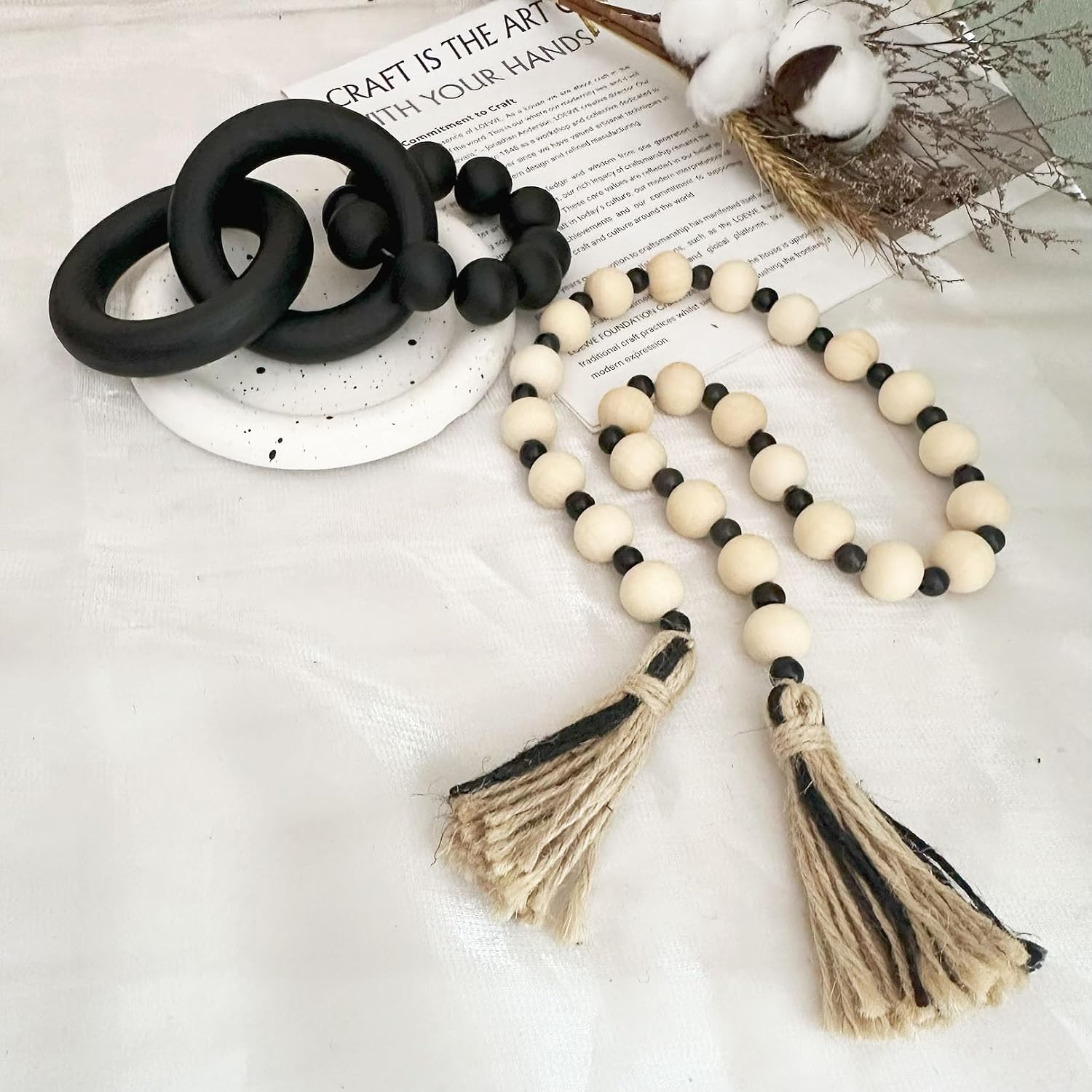 Wooden Knot Decor / Black / Set of 2