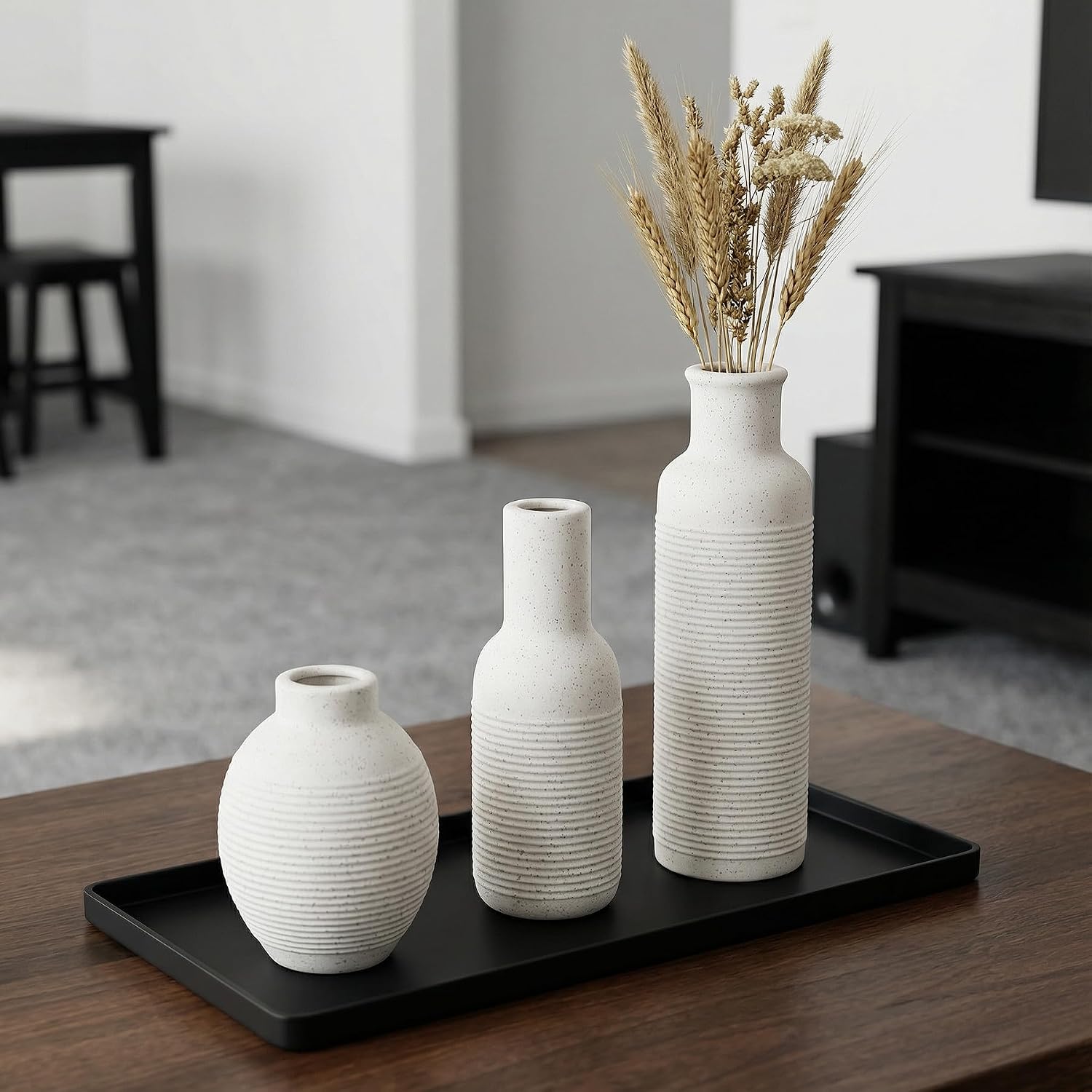 Rustic Farmhouse Vase / White1 / Set of 3