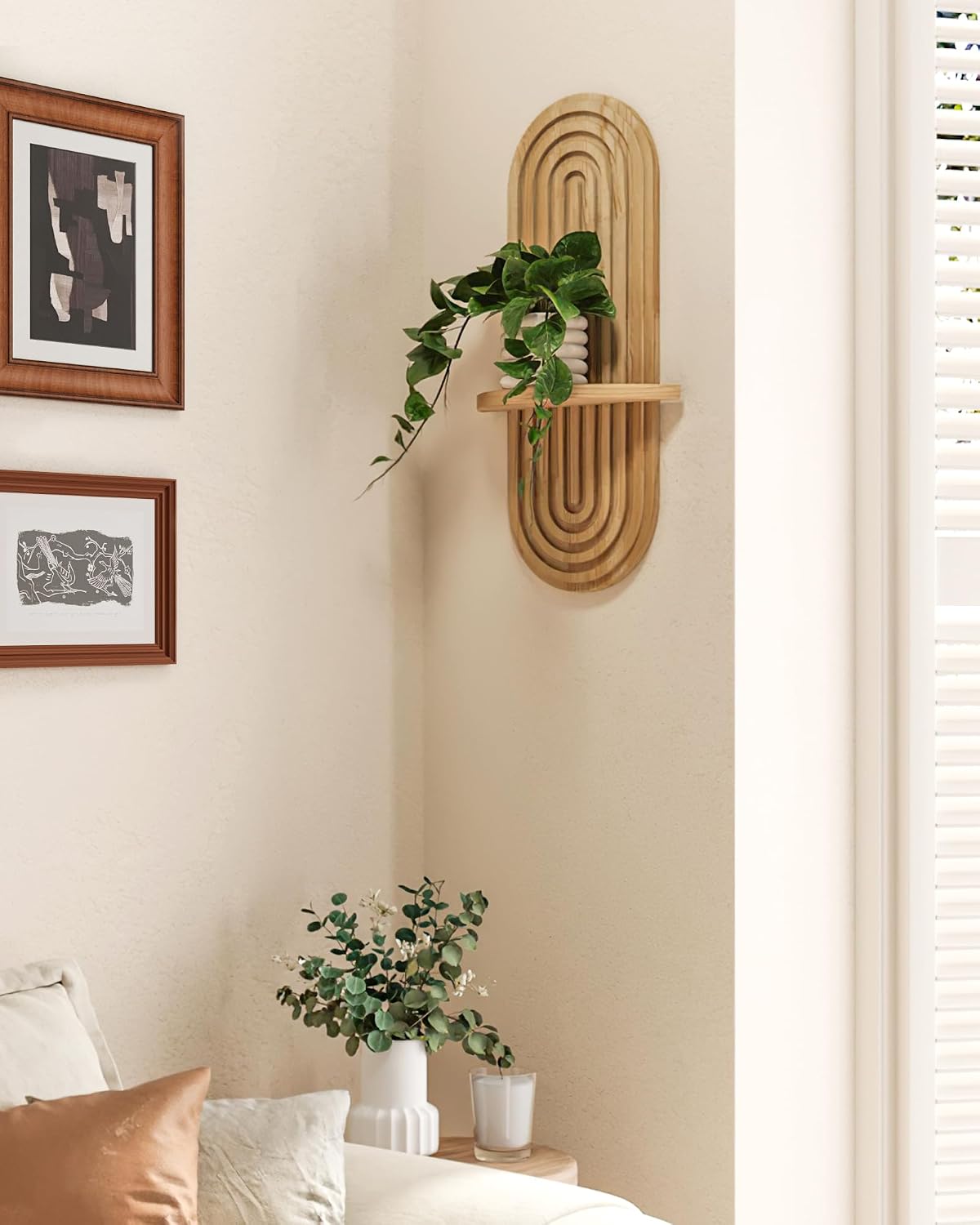 1-Tier Floating Shelves / Natural / 16.9'' Single