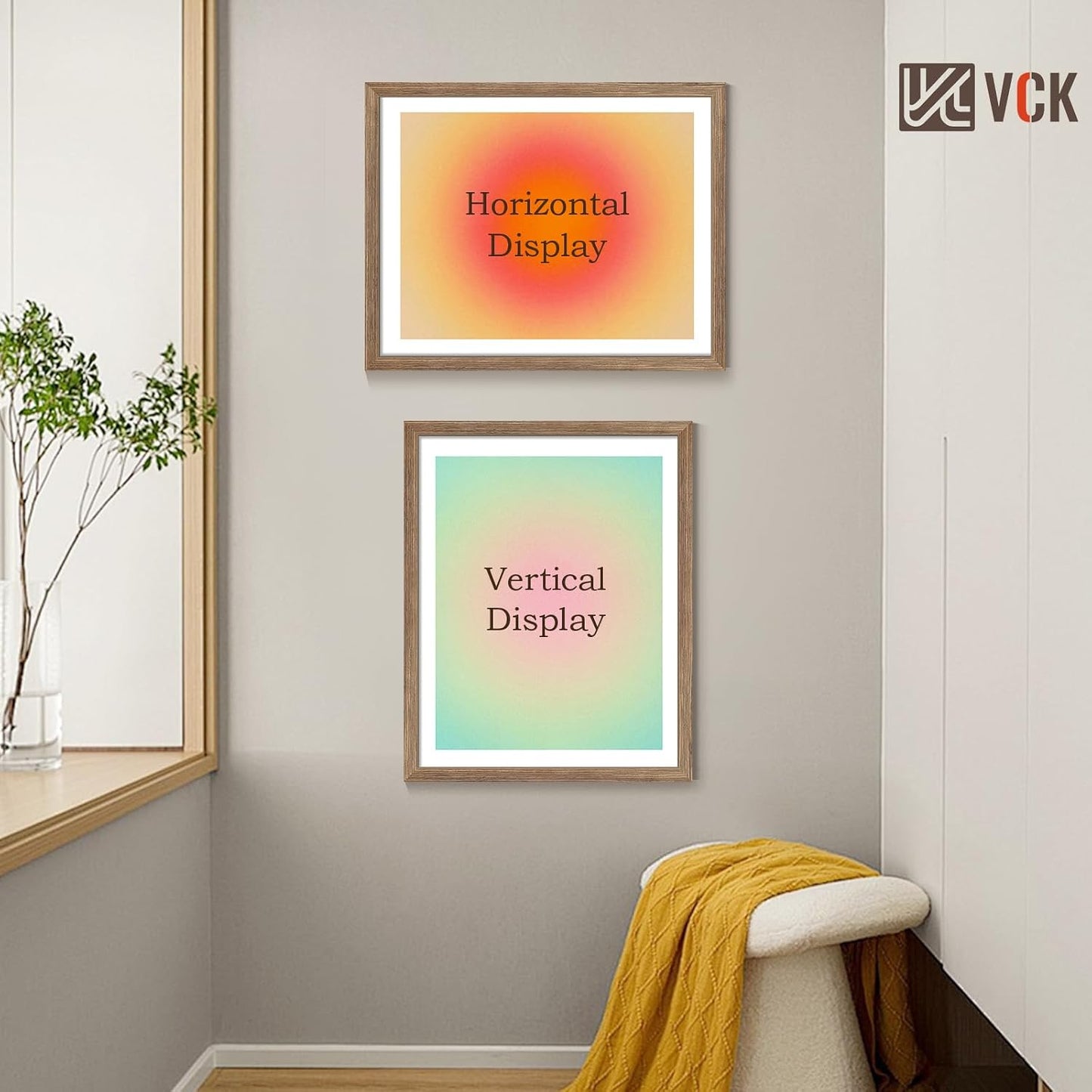 VCK 22x28 Frame Walnut 4 Pack, Wide Thick Wood Border, for Poster/Print | Exclusive Woodgrain, Wall Hanging, HD