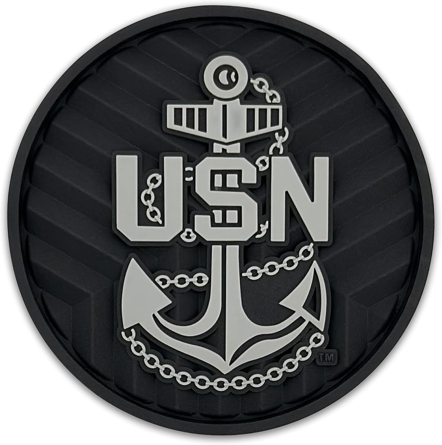 Officially Licensed US Navy Anchor & Inverted American Flag Automotive 3D Textured / Navy & Flag