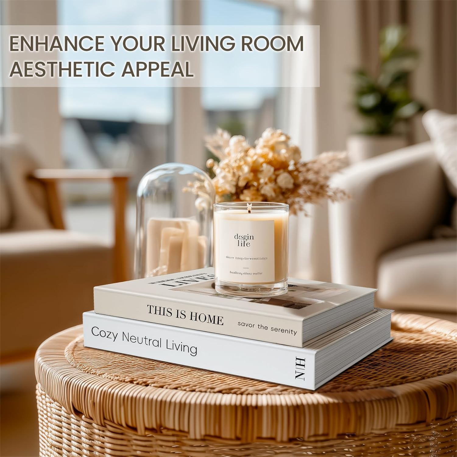 Coffee Table Book / Beige-white / Set of 2