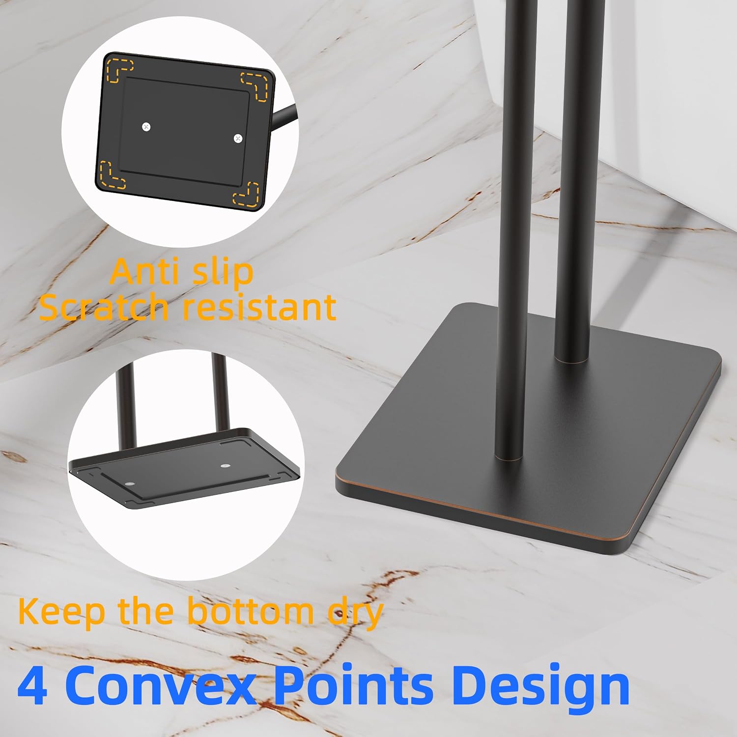 RUACQ Bathroom Toilet Paper Holder Stand with Storage, Oil Rubbed Bronze | Pivoting Free Standing Toilet Roll Holder