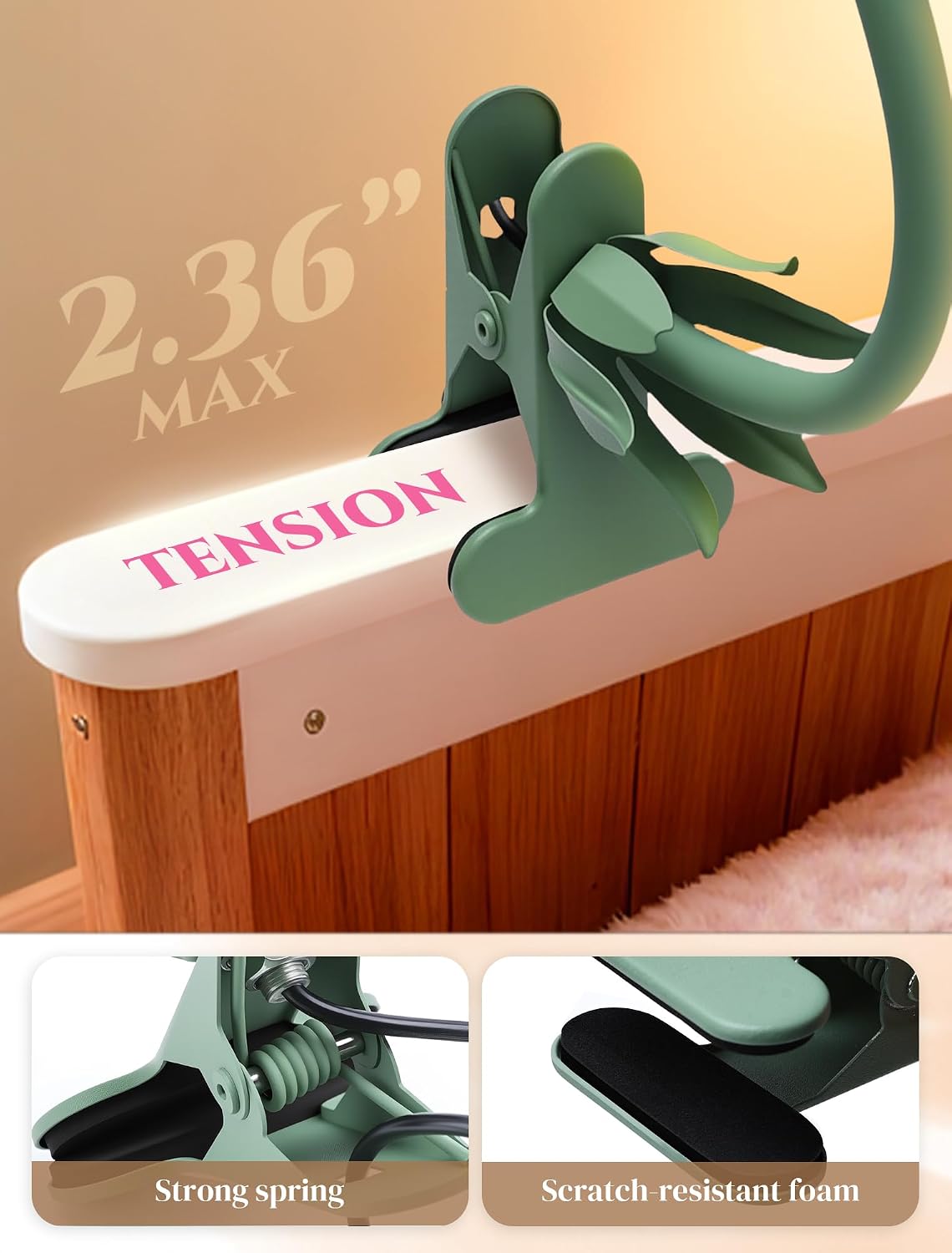 Clip On Flower Lamp for Bedroom, Aesthetic Bedside Reading Light with Flexible Gooseneck, 3 Color Modes Cute Desk Lamp