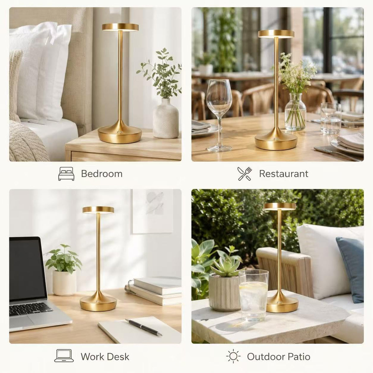 2 Pack Rechargeable Cordless Table Lamps 6000mAh LED Battery Table Light | Outdoor Waterproof Portable Battery Operated