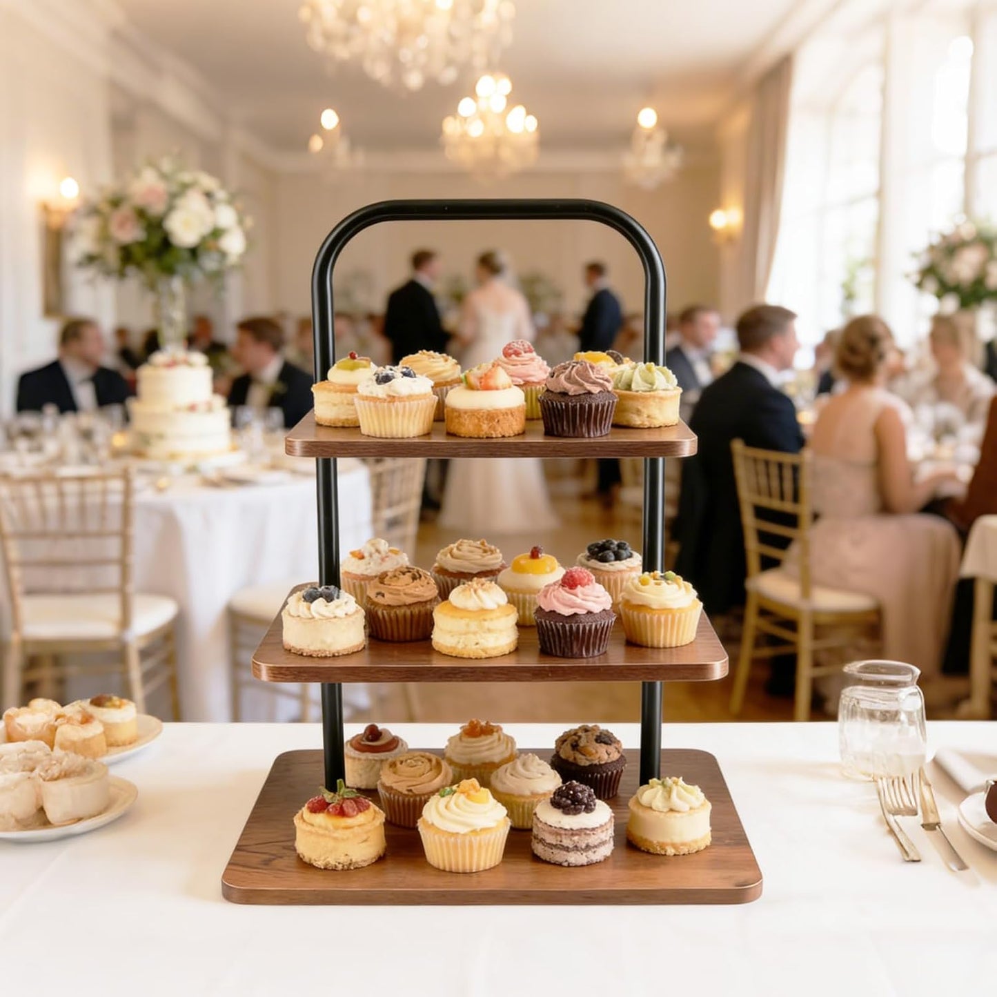 3-Tier Wooden Cupcake Stand / Retro
