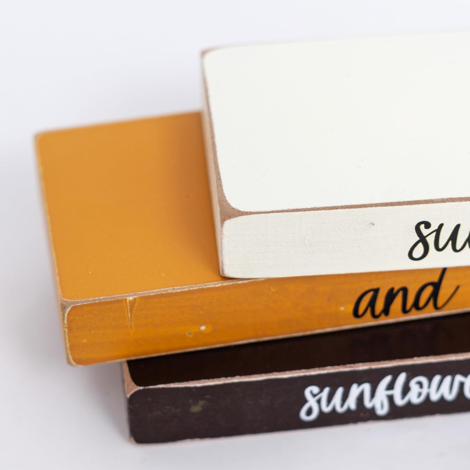 Farmhouse Book Stack / Sunflower Decor