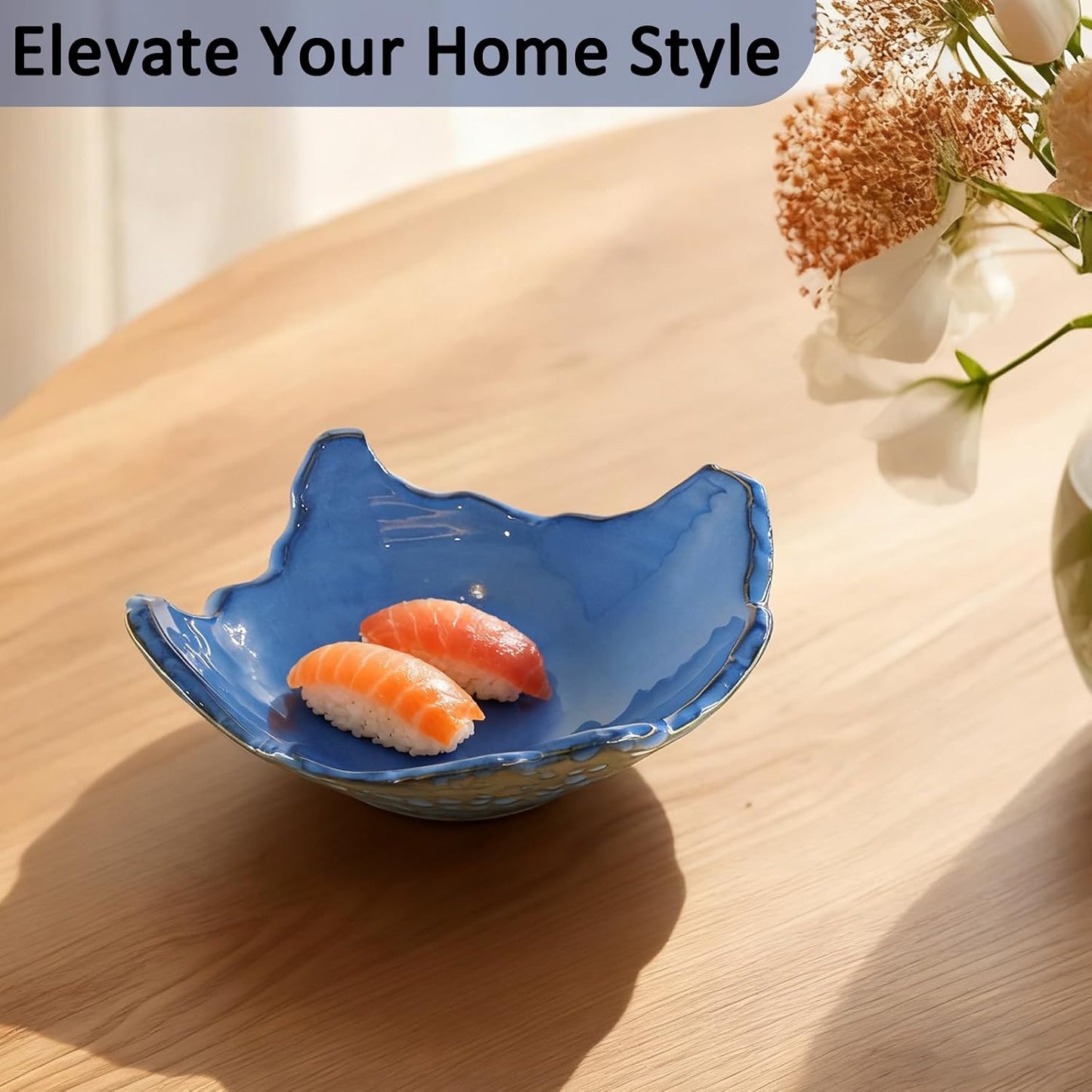 8" Small Ceramic Decorative Bowl / Starry Blue