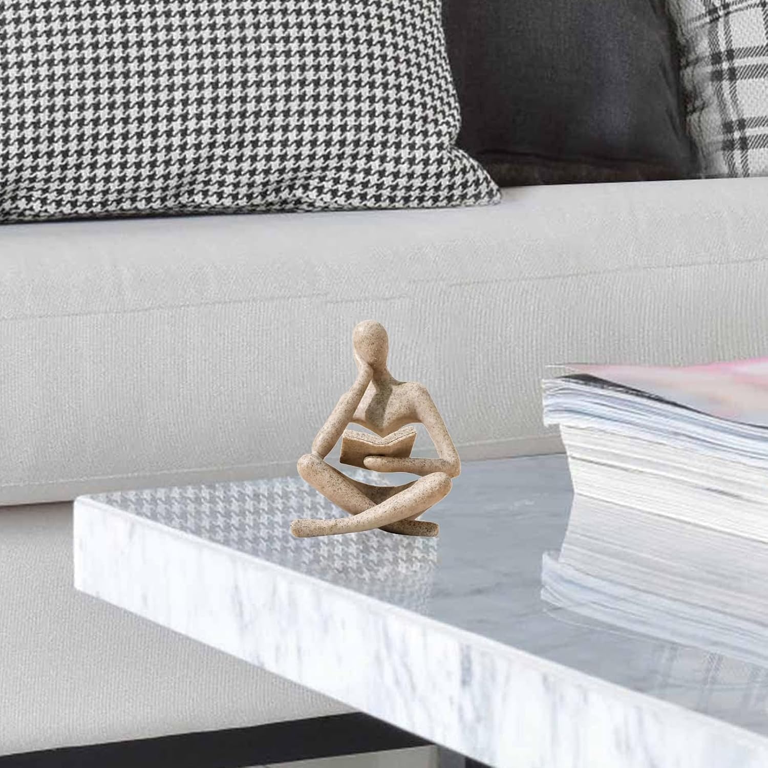 Abstract Style Thinker Sculptures Modern Aesthetic Figurine / Sandstone / 3.34 * 2.36 * 4.52 In